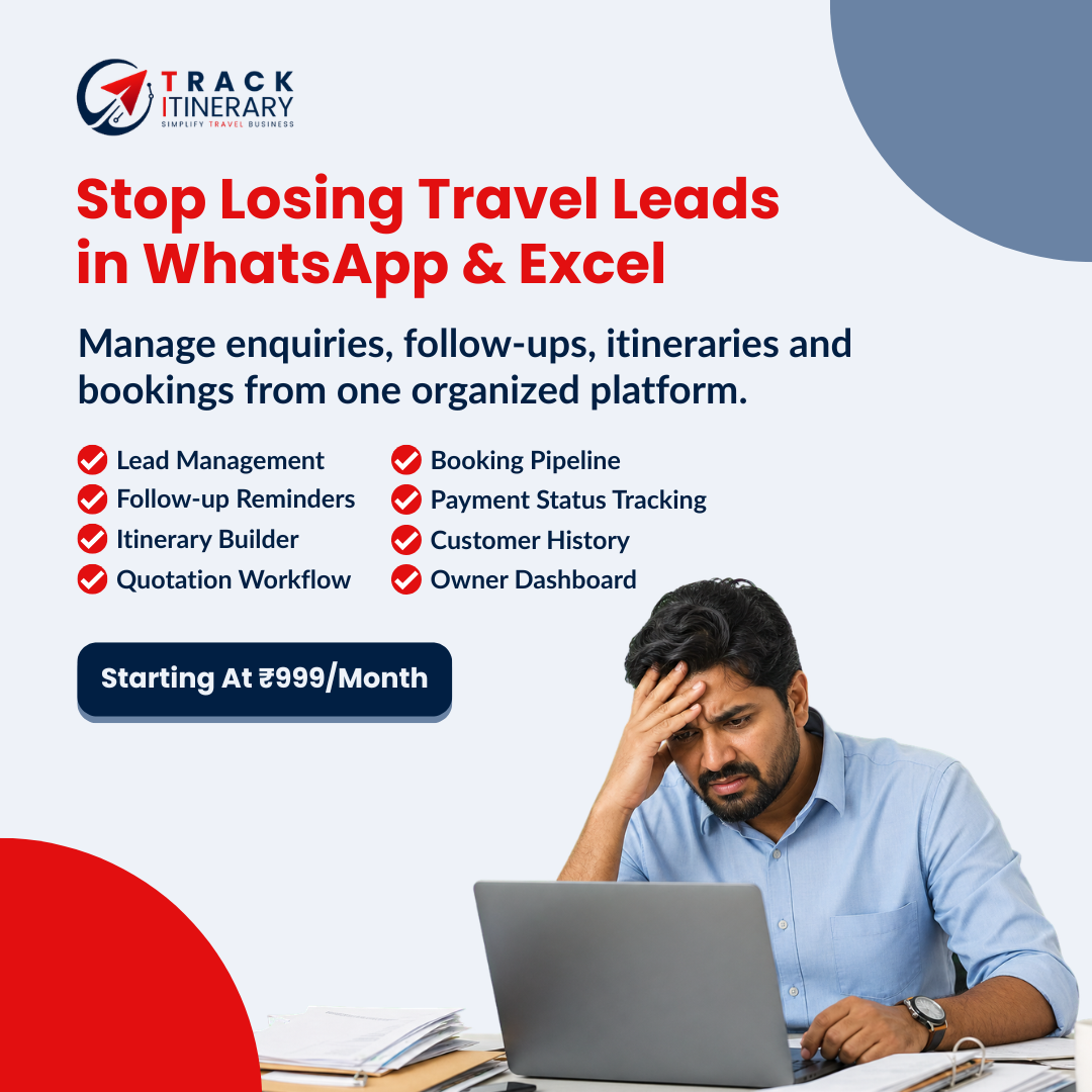 Track Itinerary Facebook ad: Stop Losing Travel Leads
