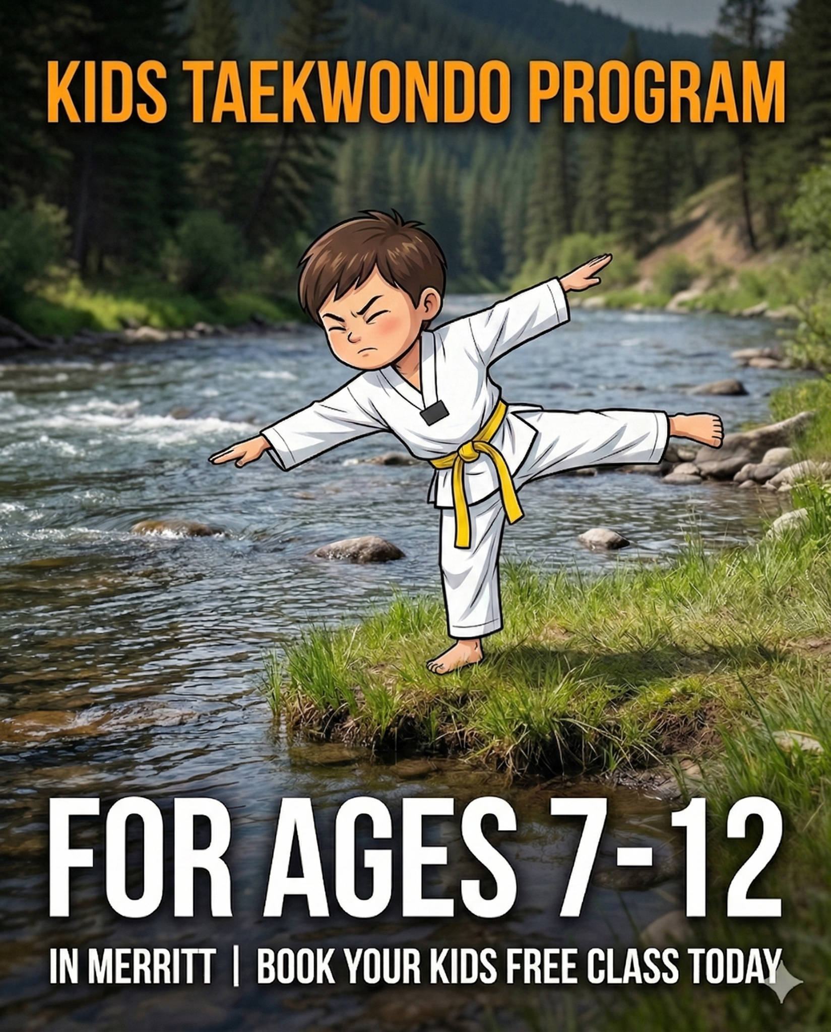 Baek’s Taekwondo Academy Facebook ad: Free Kids Taekwondo Class in Merritt
