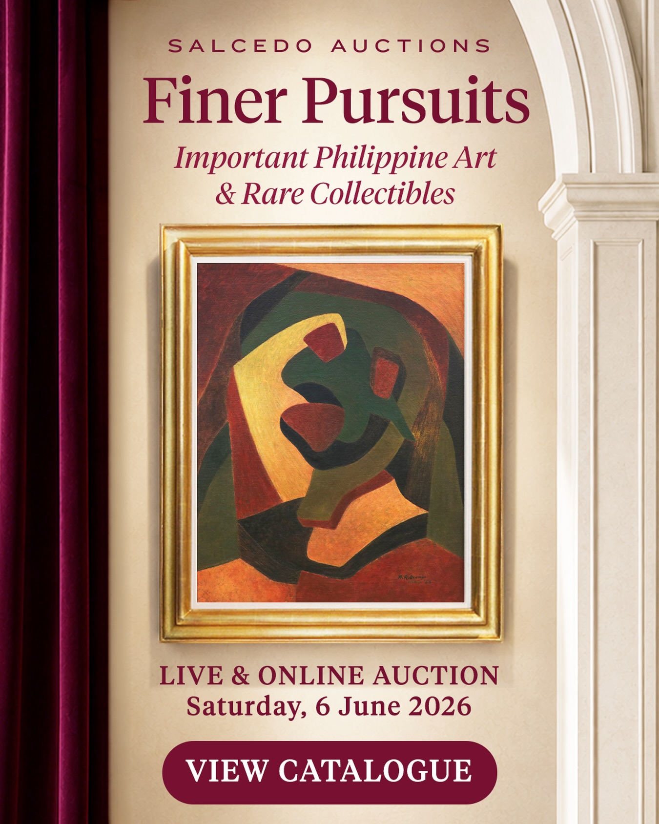 Salcedo Auctions Facebook ad: The curtain rises.