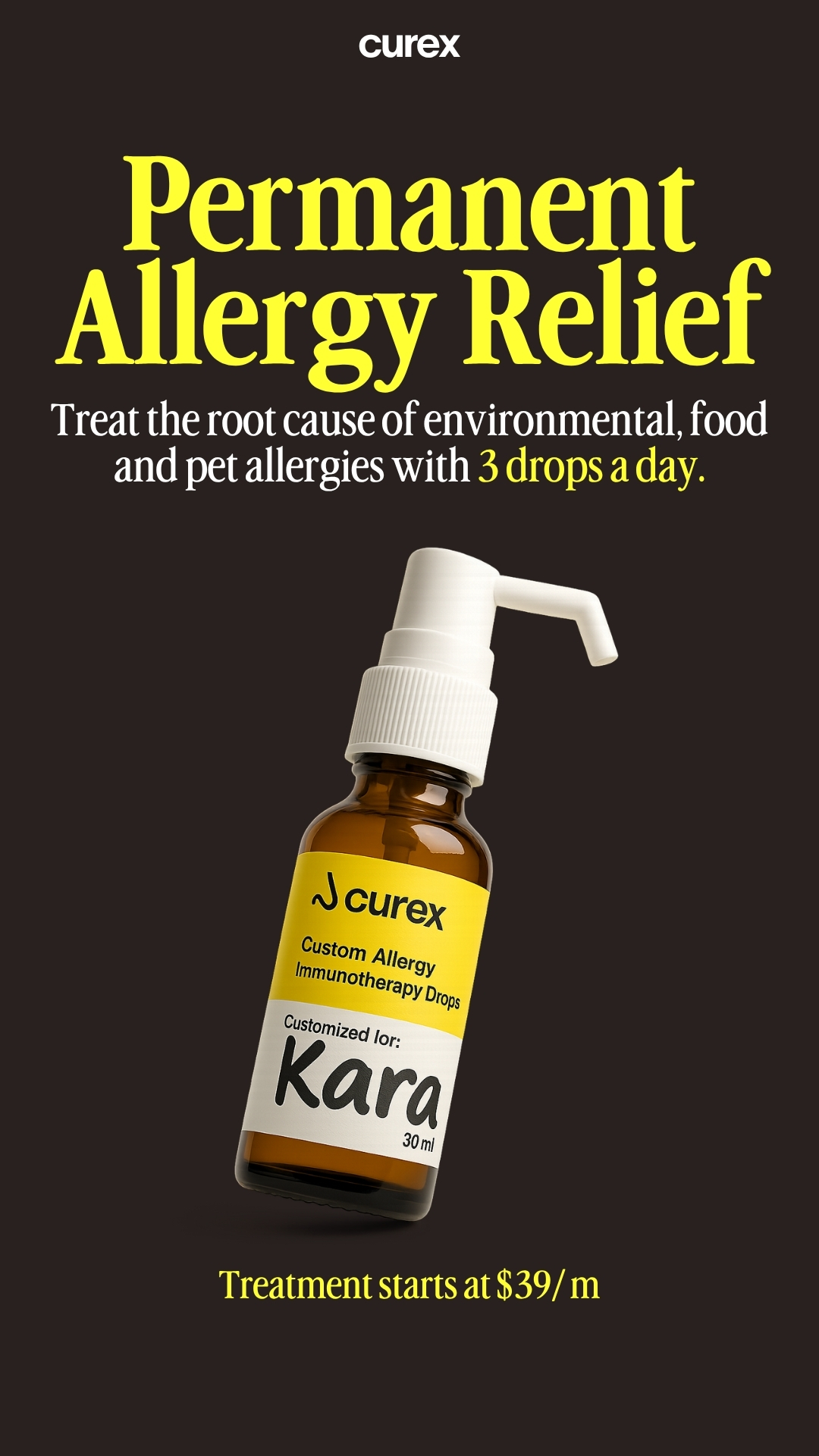Curex Allergy Facebook ad