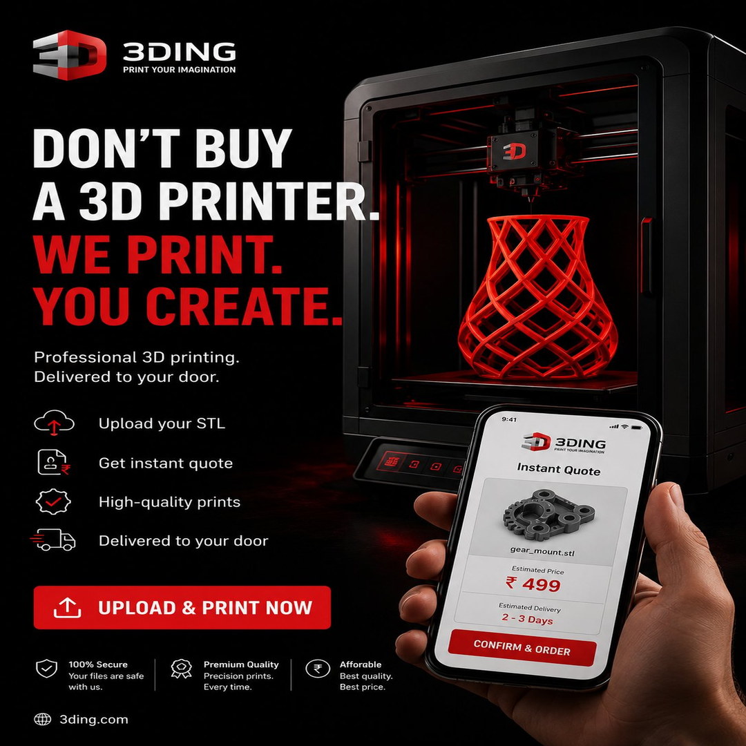 3Ding Facebook ad: Professional 3D Printing Service, On Demand