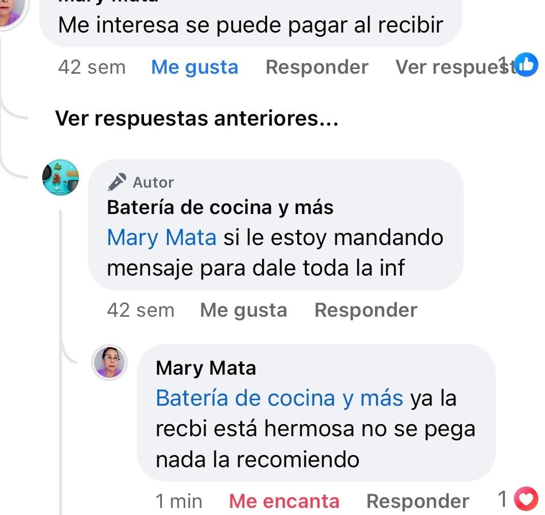 Batería de cocina y más Facebook ad