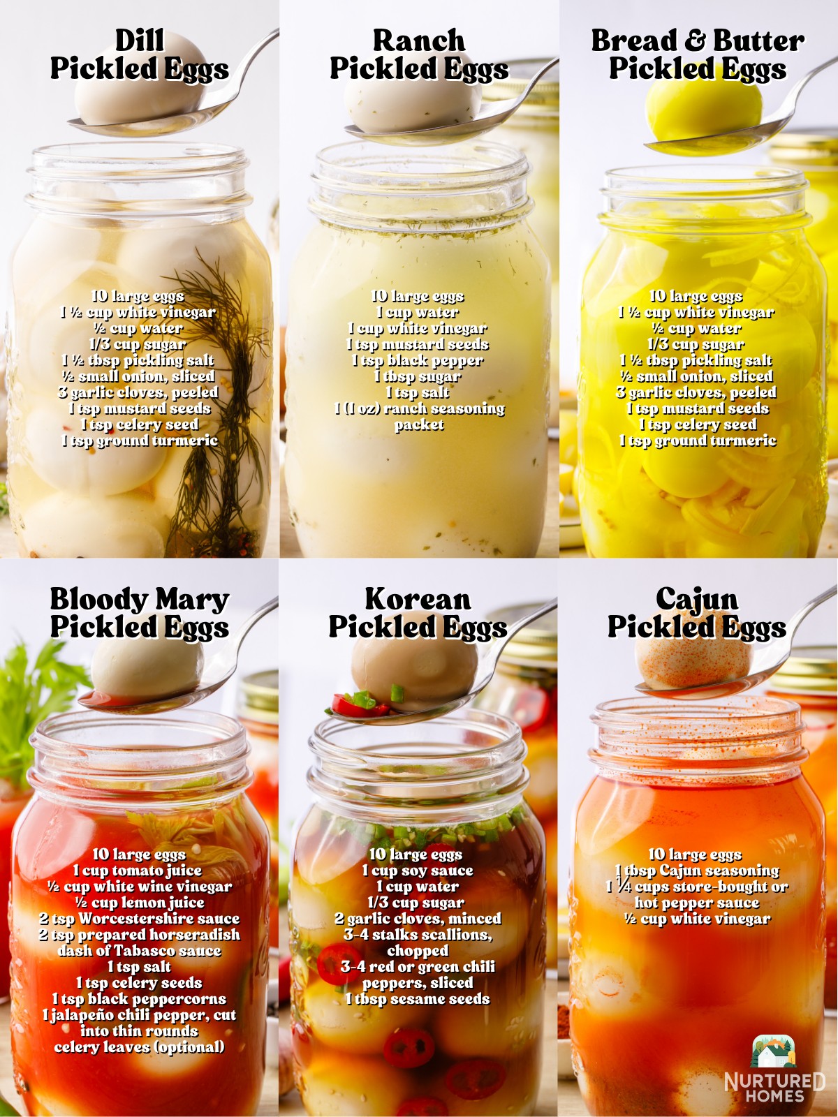 Nurtured Homes Facebook ad: 6 Easy Refrigerator Pickled Eggs (recipes below )