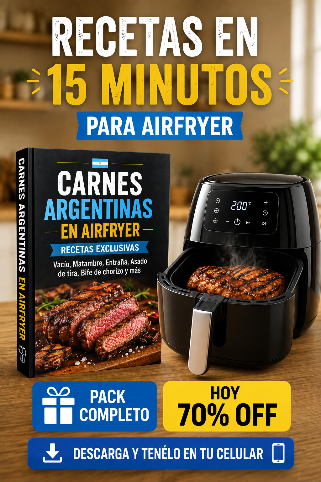 Recetas Air Fryer Argentina Facebook ad: Convertí tu Air Fryer en tu cocina principal Últimas horas…