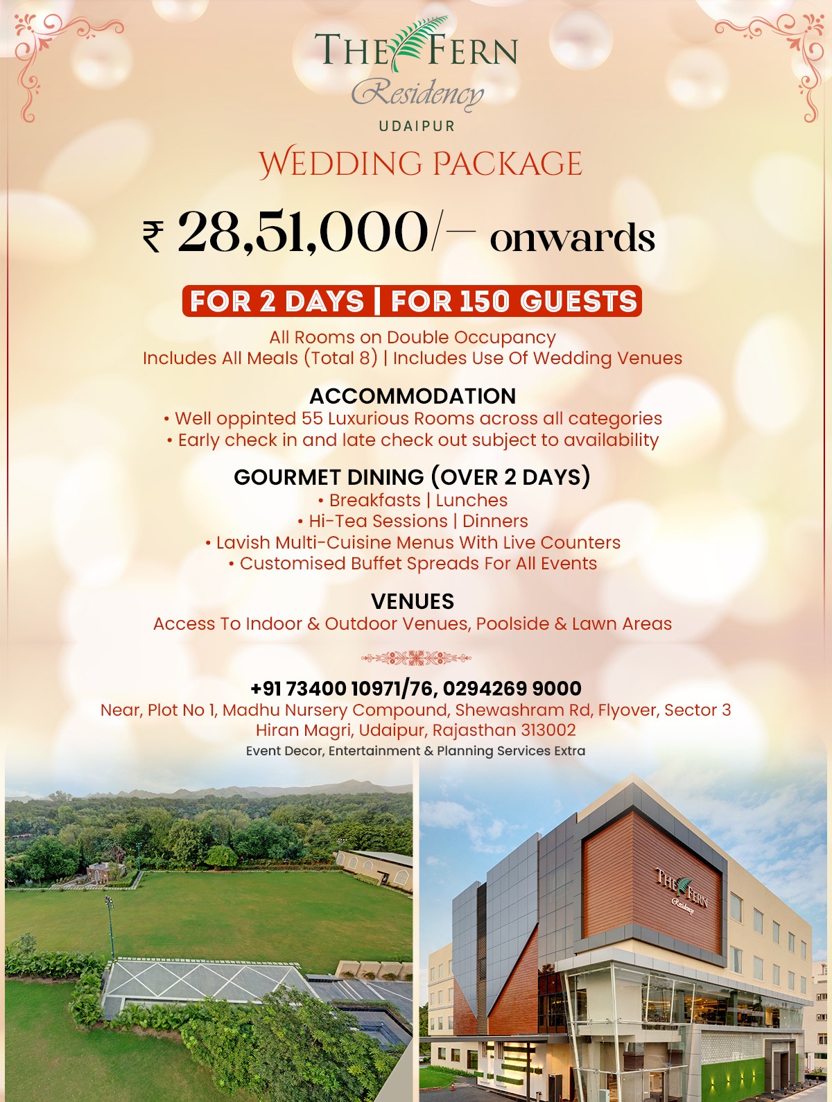 The Fern Residency, Udaipur Facebook ad: Host Your Wedding Celebration at The Fern Residency…