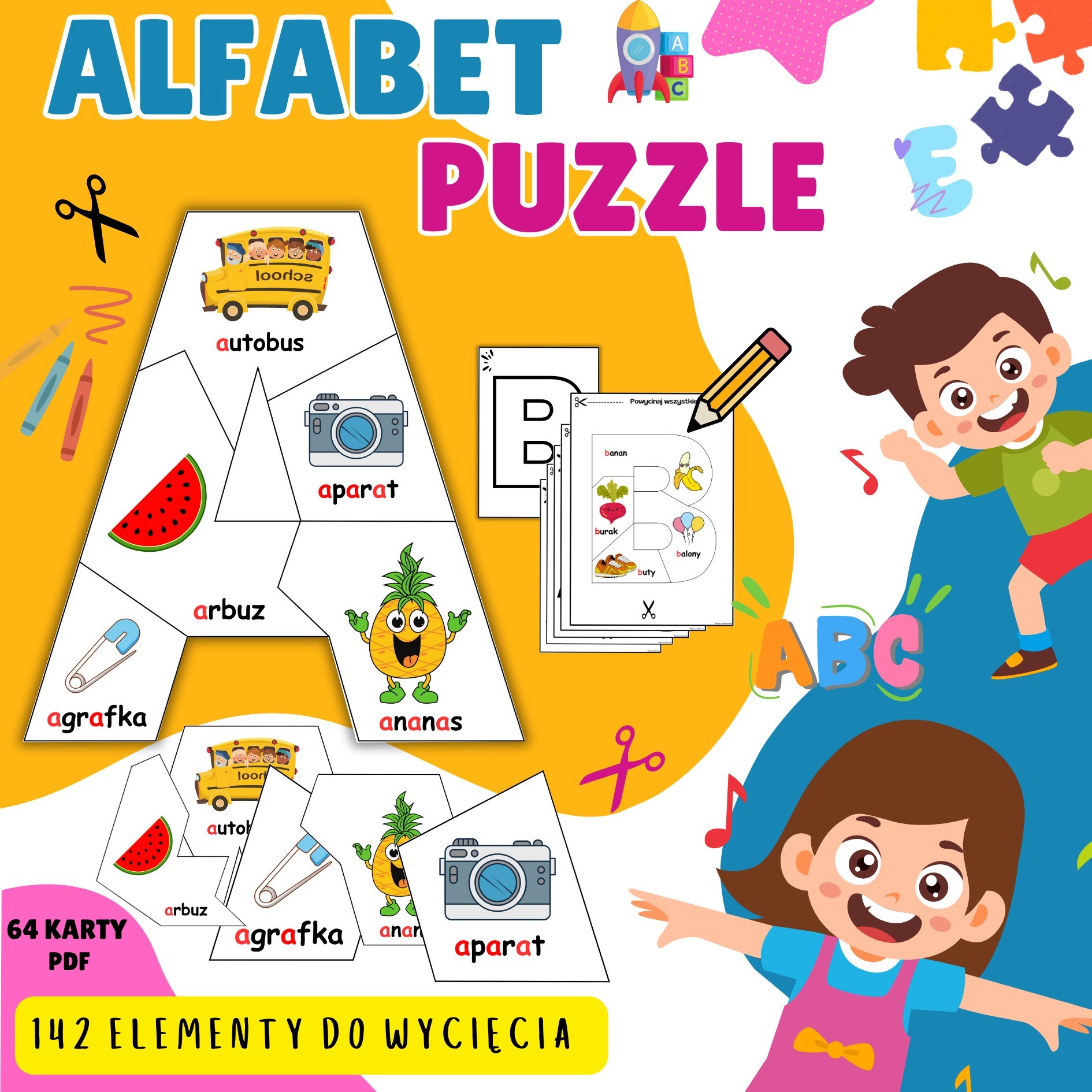Owca Balbinka - pomoce dydaktyczne Facebook ad: ALFABET, PUZZLE