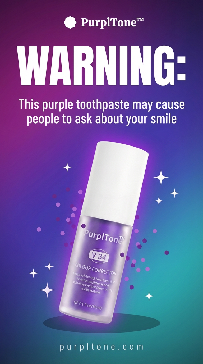 PurplTone Facebook ad: Warning: people will notice your smile.