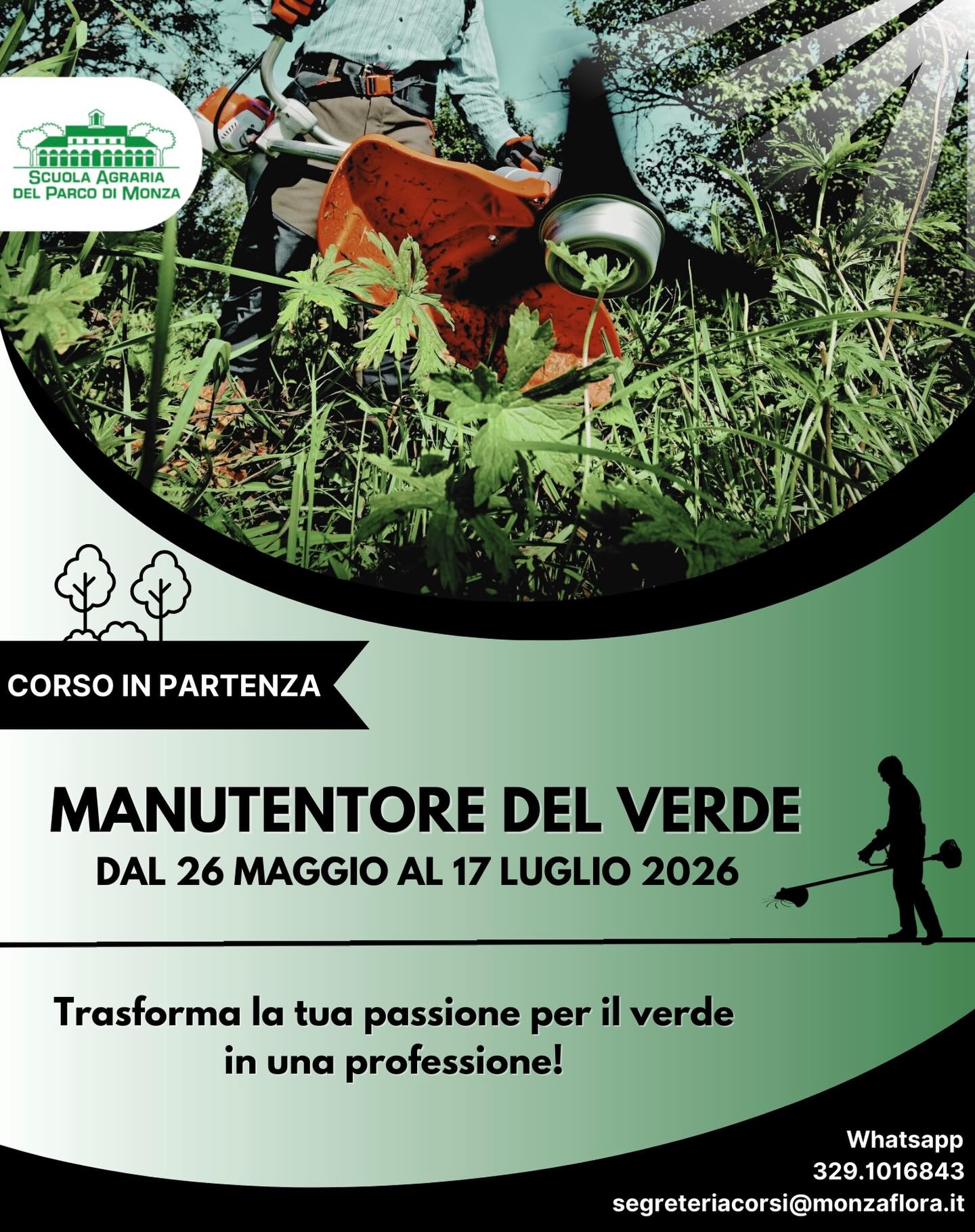 Scuola Agraria del Parco di Monza Facebook ad: Manutentore del Verde, Qualifica Professionale (Legge…