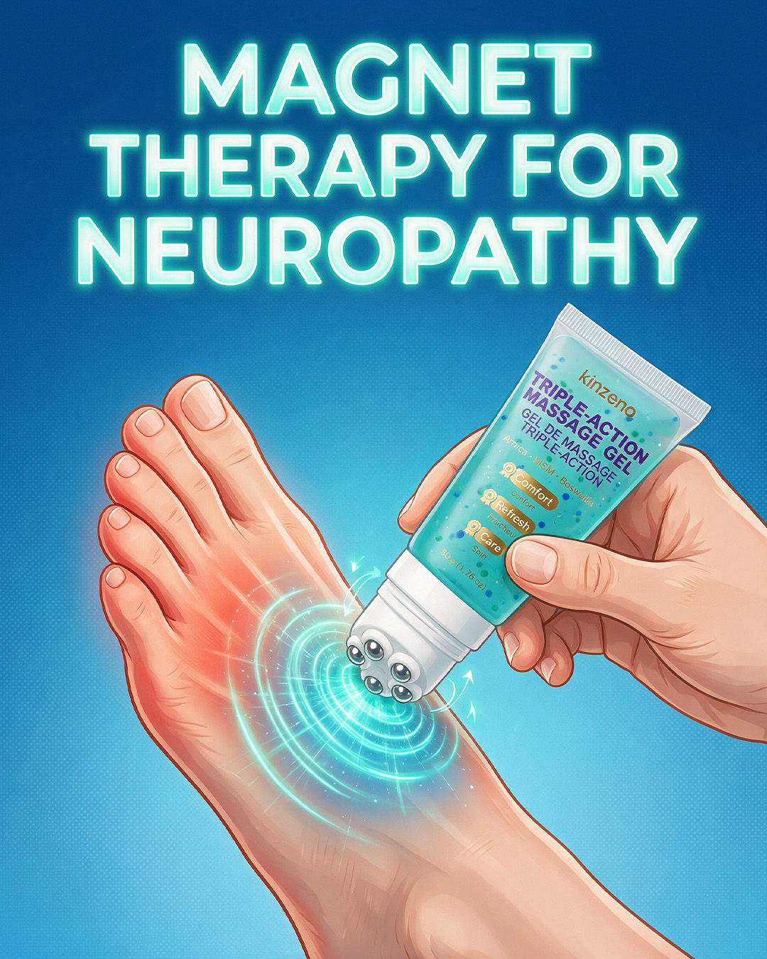 Kinzeno Facebook ad: Burning Feet Waking You Up At 3 AM? This 30-Second Bedtime…