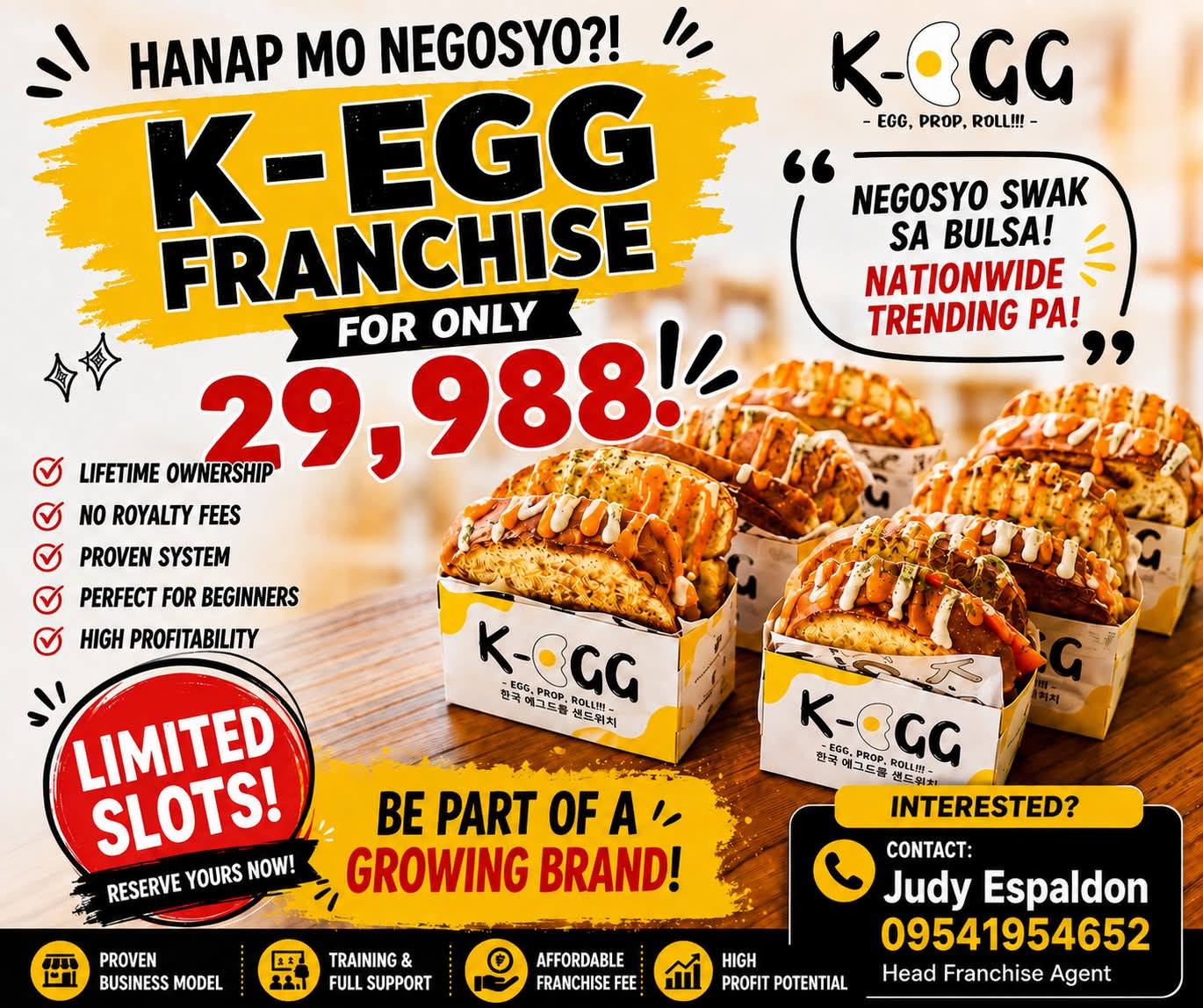 K-EGG Franchise PROMO 1.0 Facebook ad: Naghahanap ka ba ng negosyo na mabenta araw-araw?