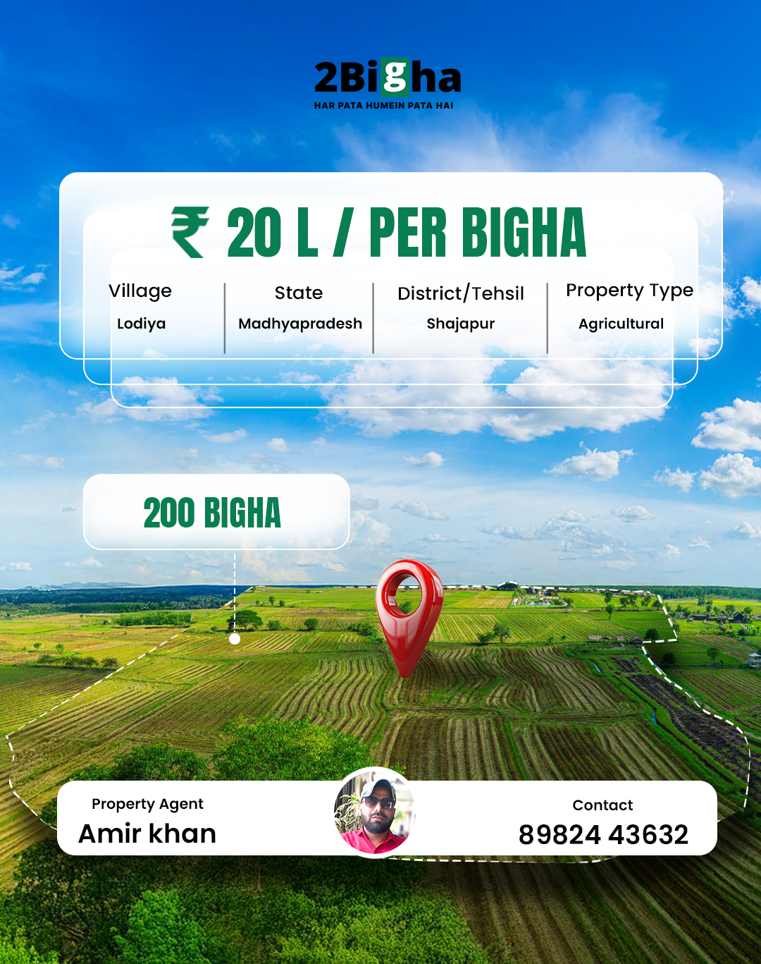 2bigha Facebook ad: Land investment simplified: browse, choose & close the…