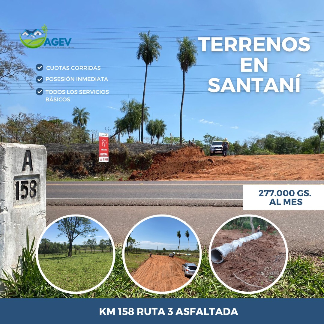 AGEV Loteamientos Inmobiliarios Facebook ad: Tu Terreno por 277 mil Gs Consultá Hoy