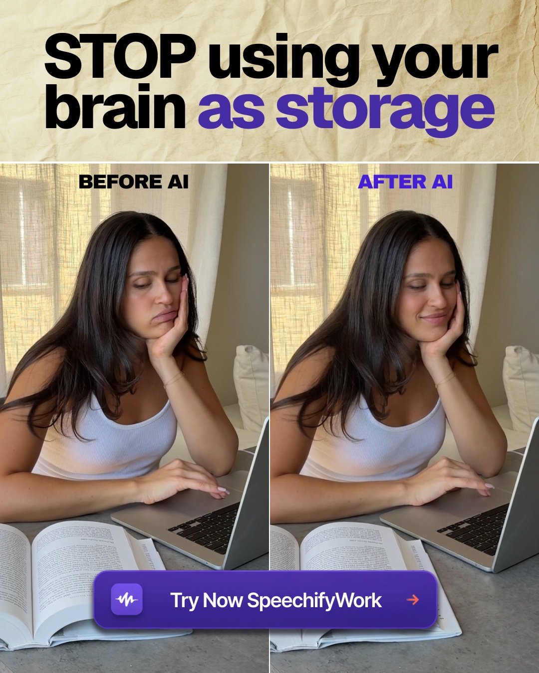 Speechify Work Facebook ad