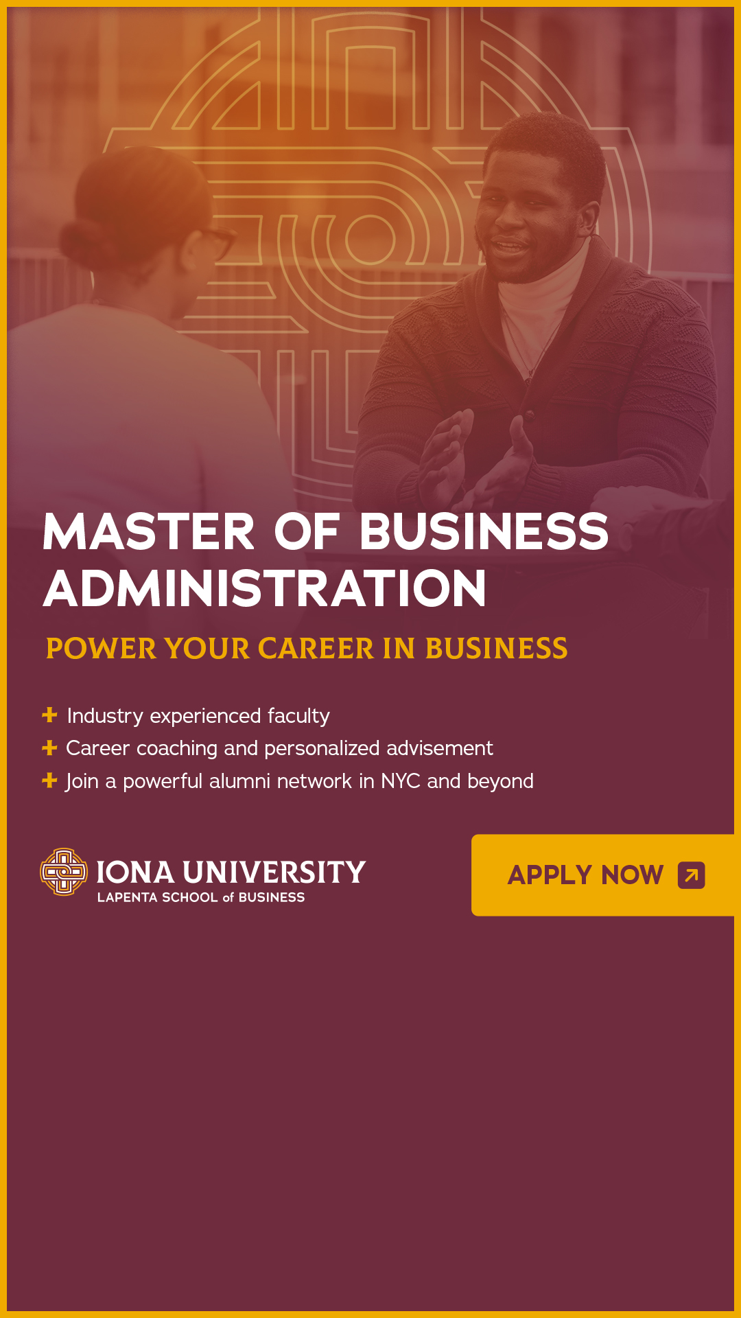 Iona University Facebook ad from Mar 24, 2026