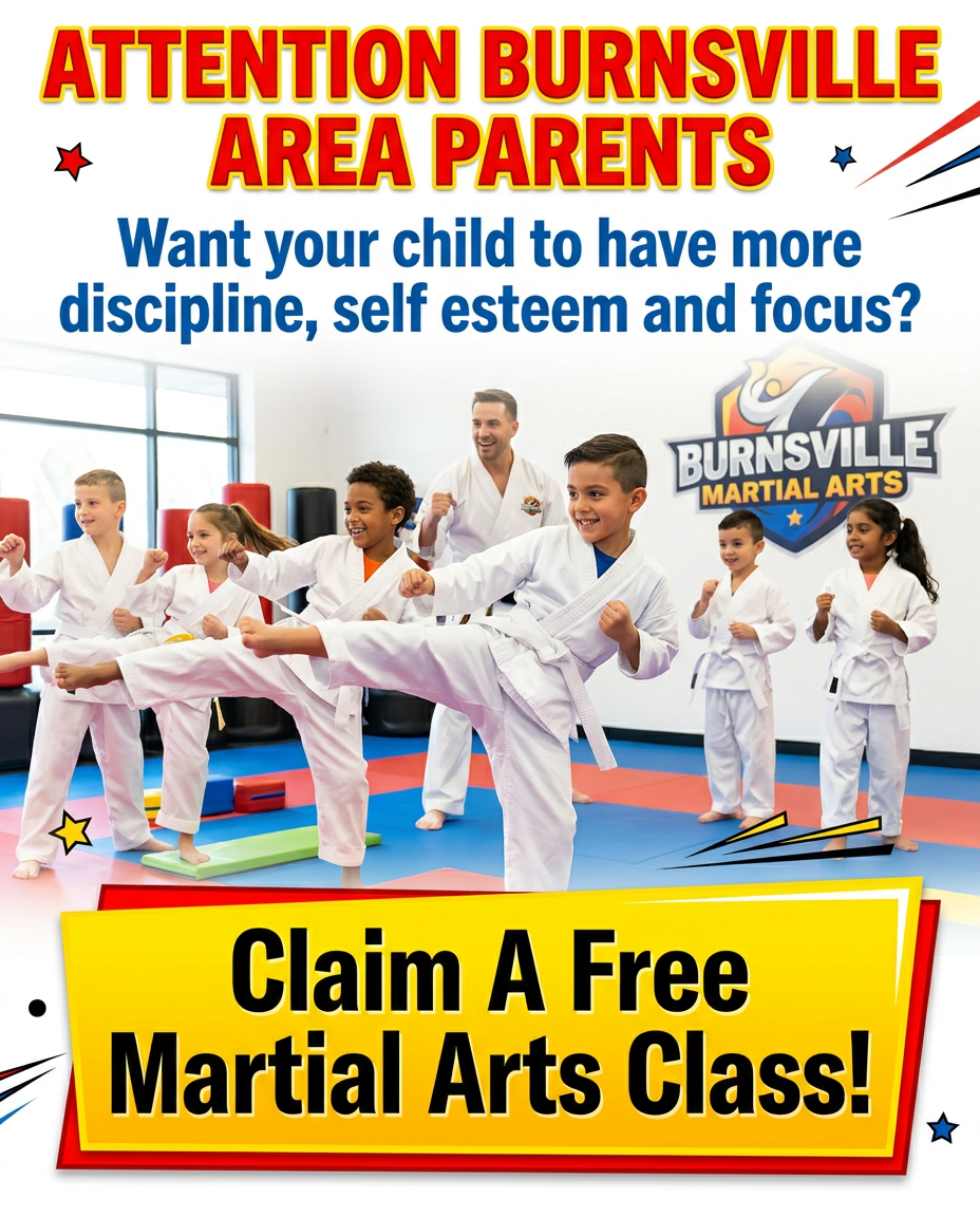 Ambition Taekwondo Facebook ad: Burnsville Area - Claim A Free Martial Arts Class