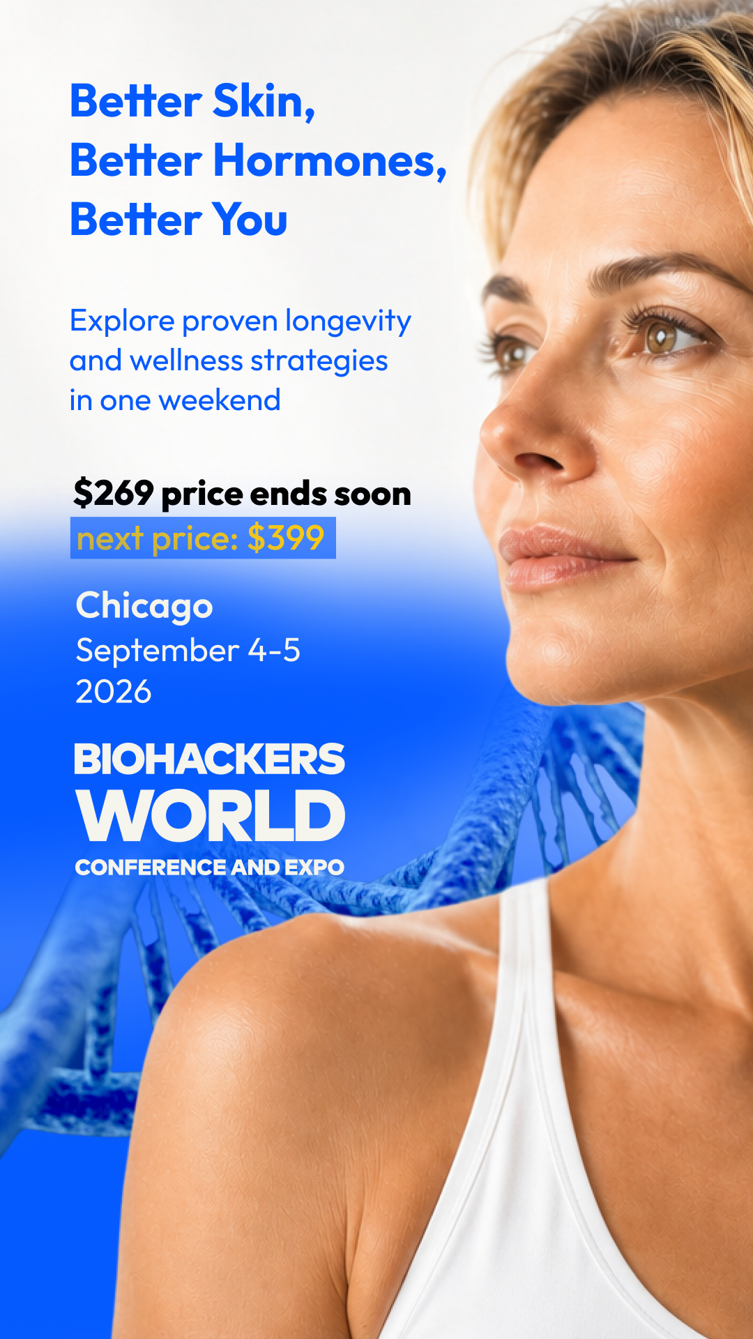 Biohackers World Facebook ad: Buy Tickets