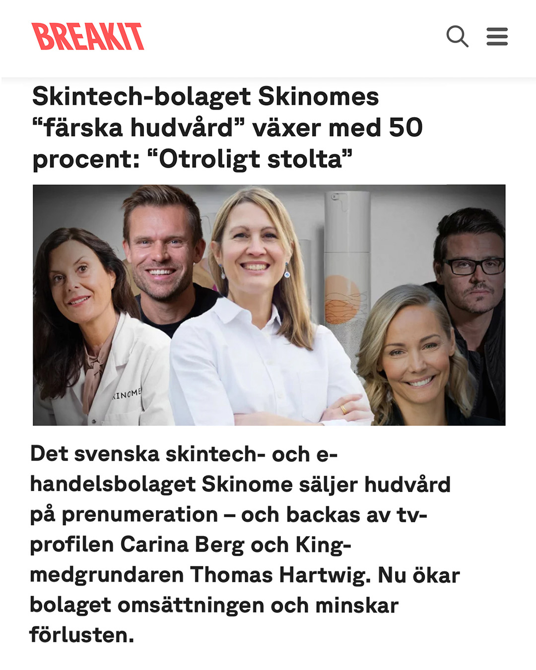 Skinome Facebook ad