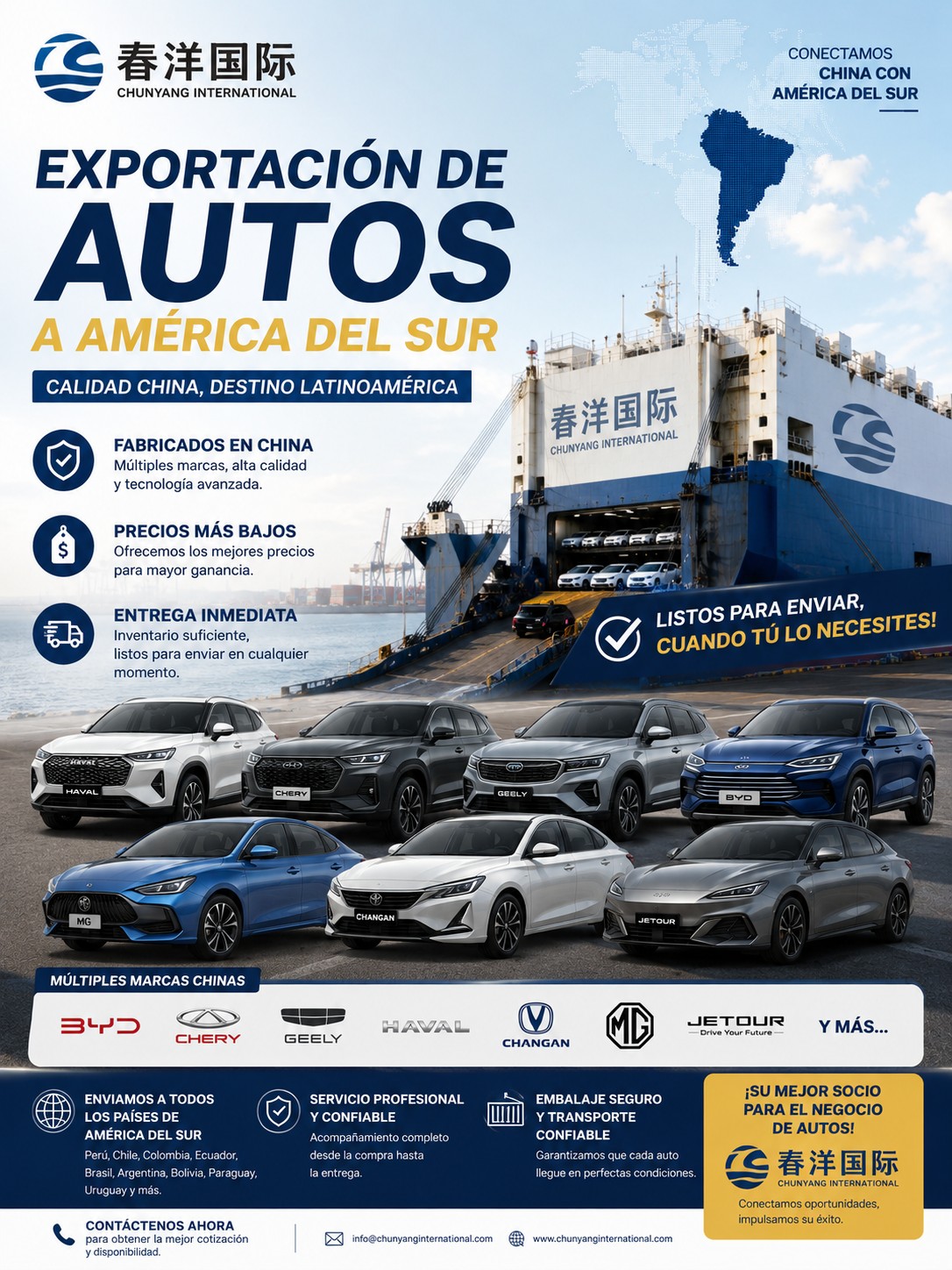 Chunyang Auto Export Dealer Supply Facebook ad: ¿Busca suministro directo de autos desde China?