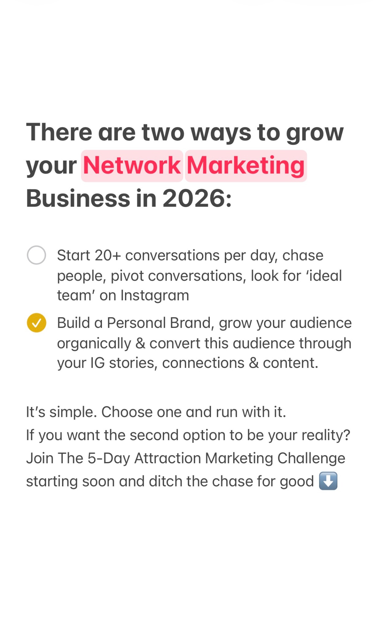 Network Marketing School Facebook ad