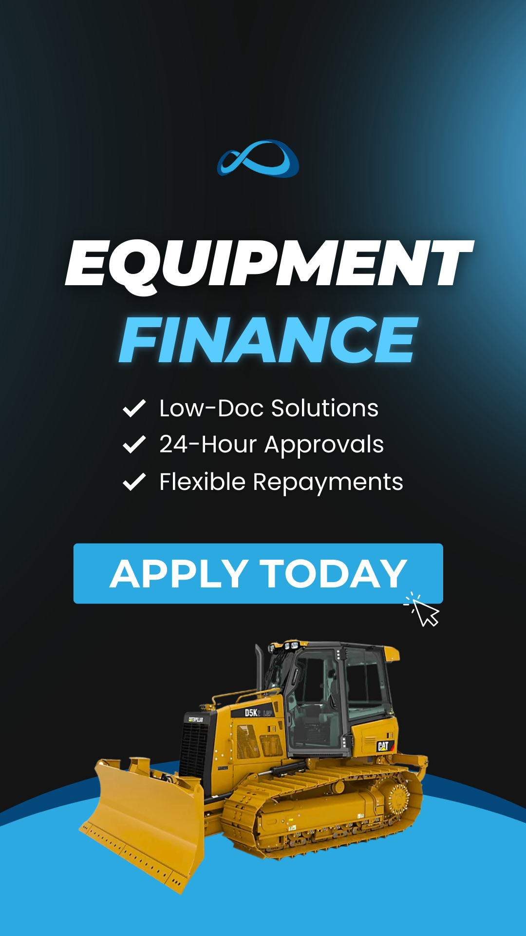 Fininity Asset Finance Facebook ad: See Your Finance Options Today! Approved in under 24 hours.