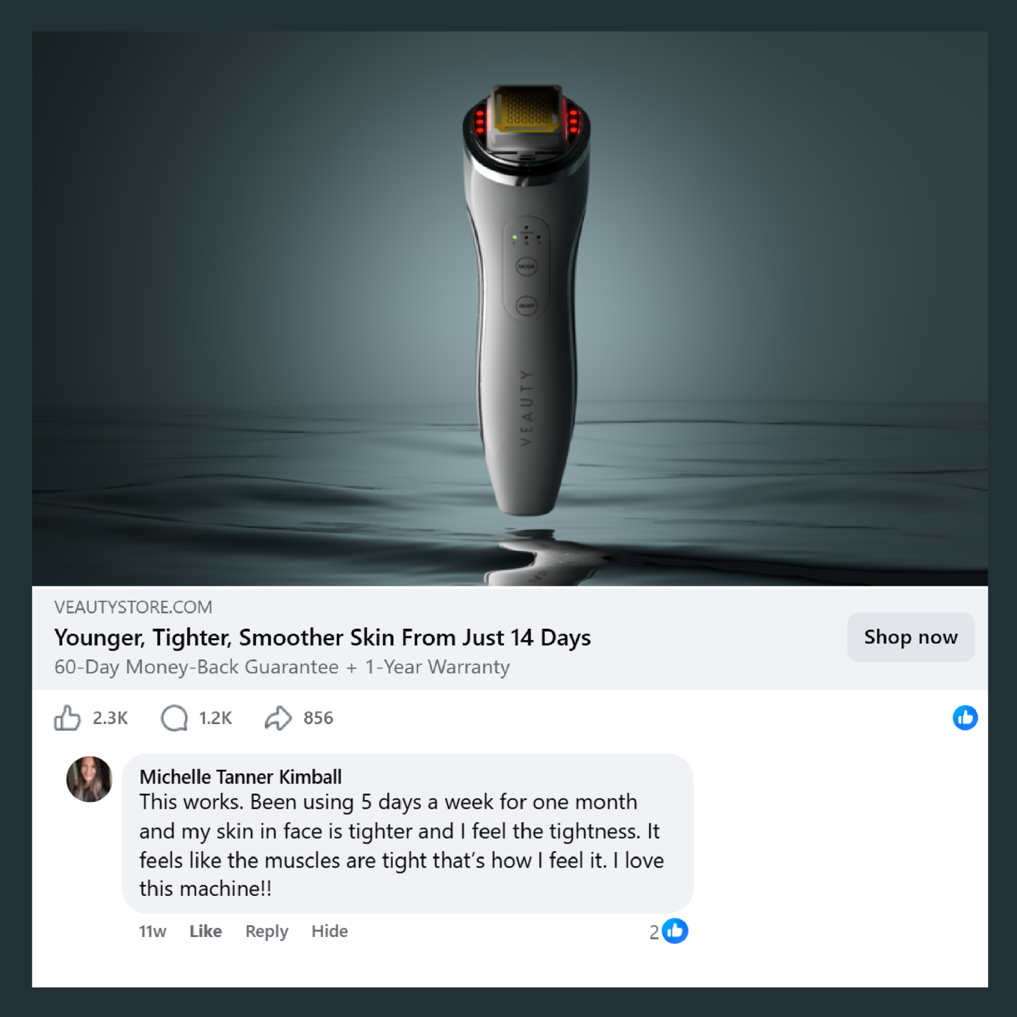 Veauty Facebook ad