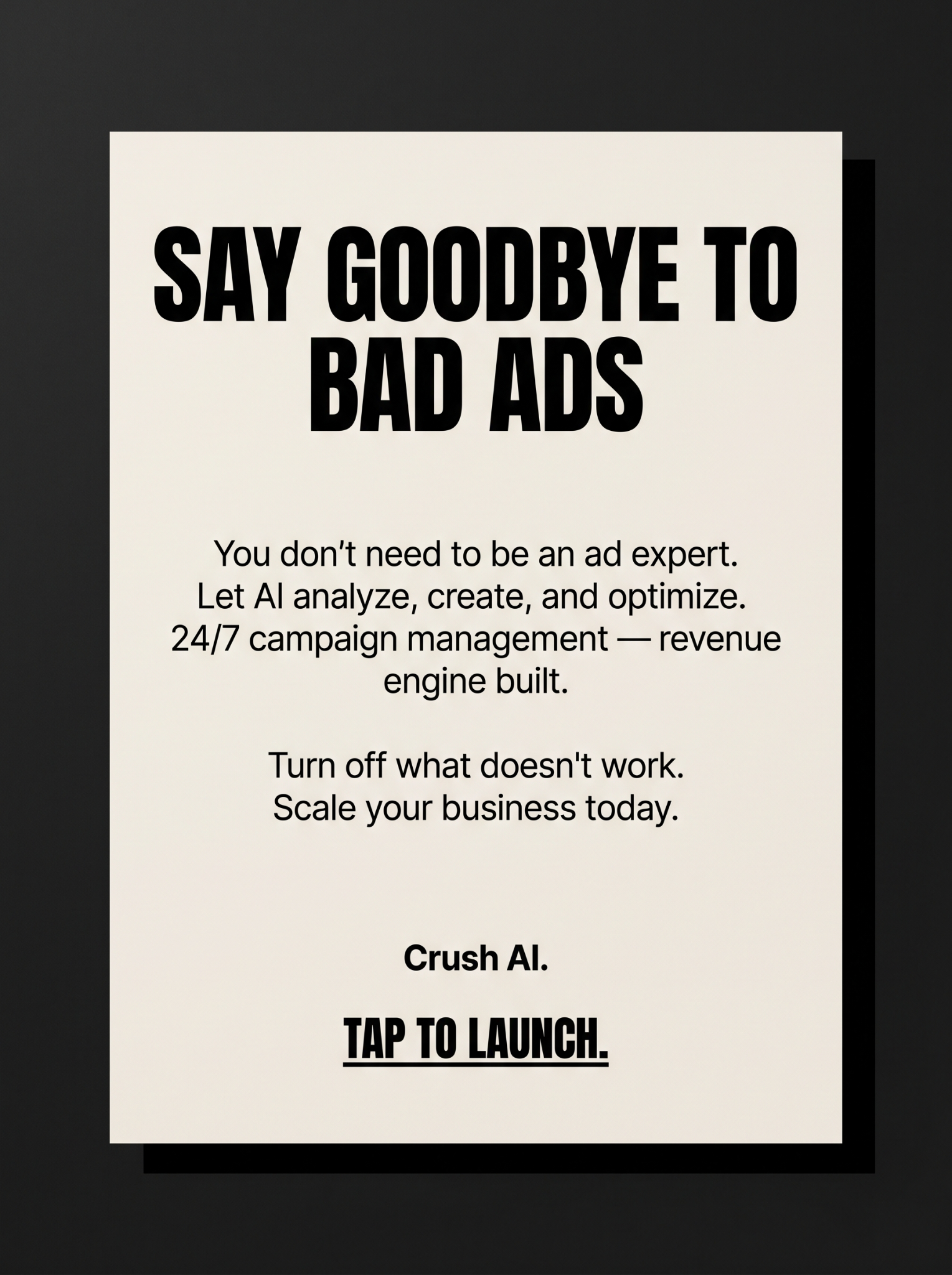 trycrush.ai Facebook ad