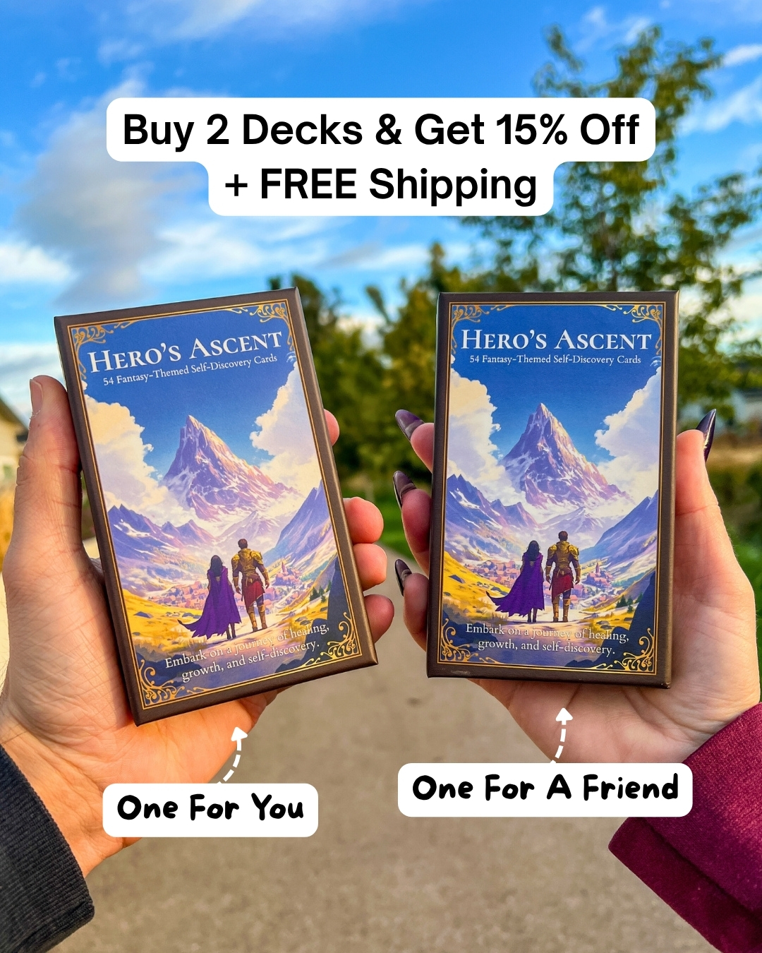 Silver Sparrow Cards Facebook ad: Buy 2 Decks, Save 15% + Free Shipping