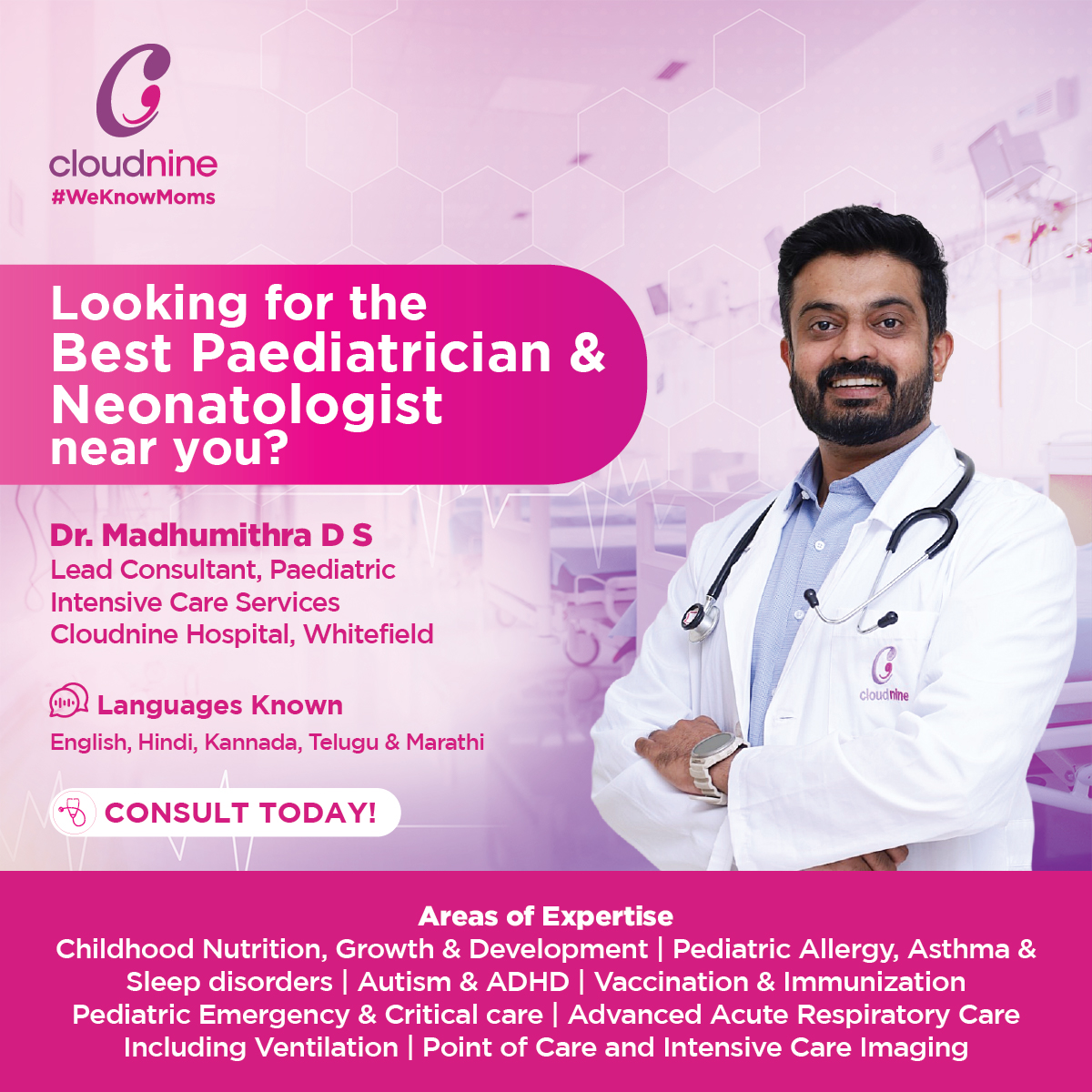 Cloudnine Hospital - Whitefield Facebook ad: Consult with Dr. Madhumithra D S