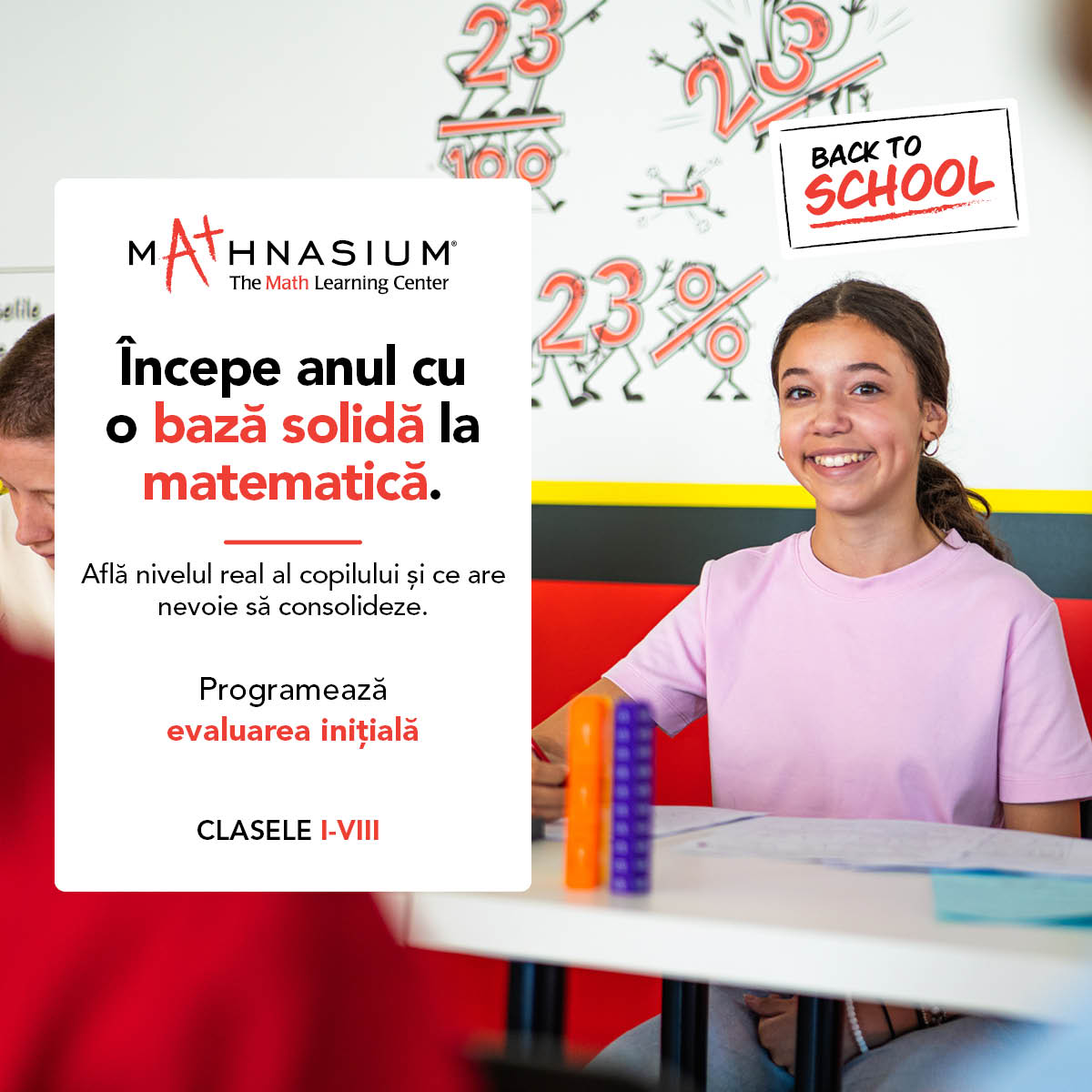 Mathnasium Aviației Facebook ad: Începe cu o evaluare inițială