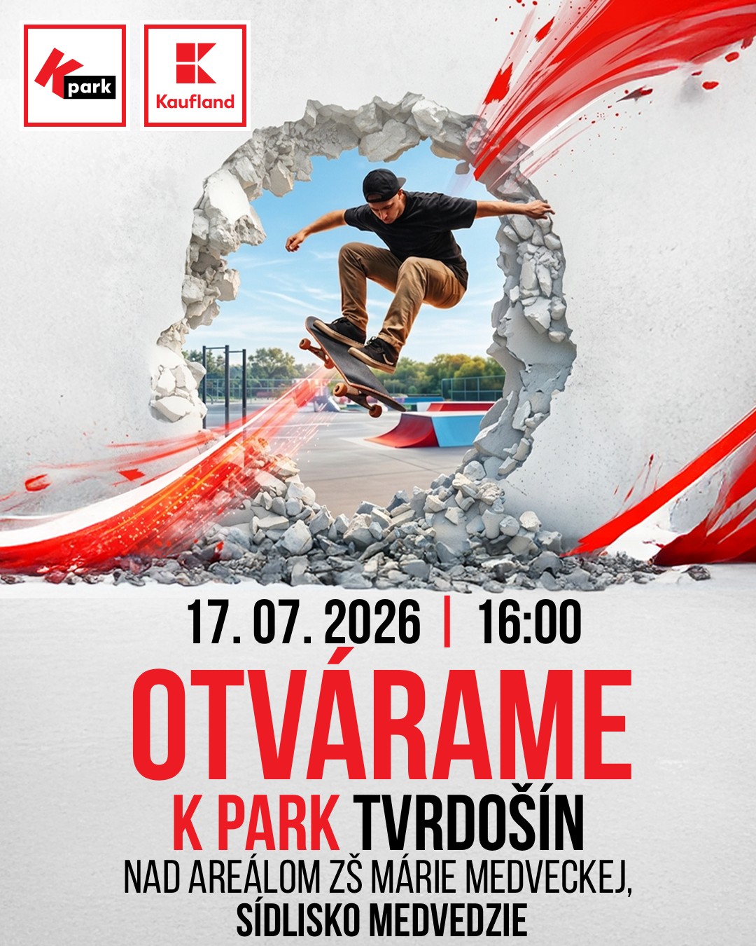 Kaufland Slovenská republika Facebook ad: Tvrdošín bude mať K Park na skok!
