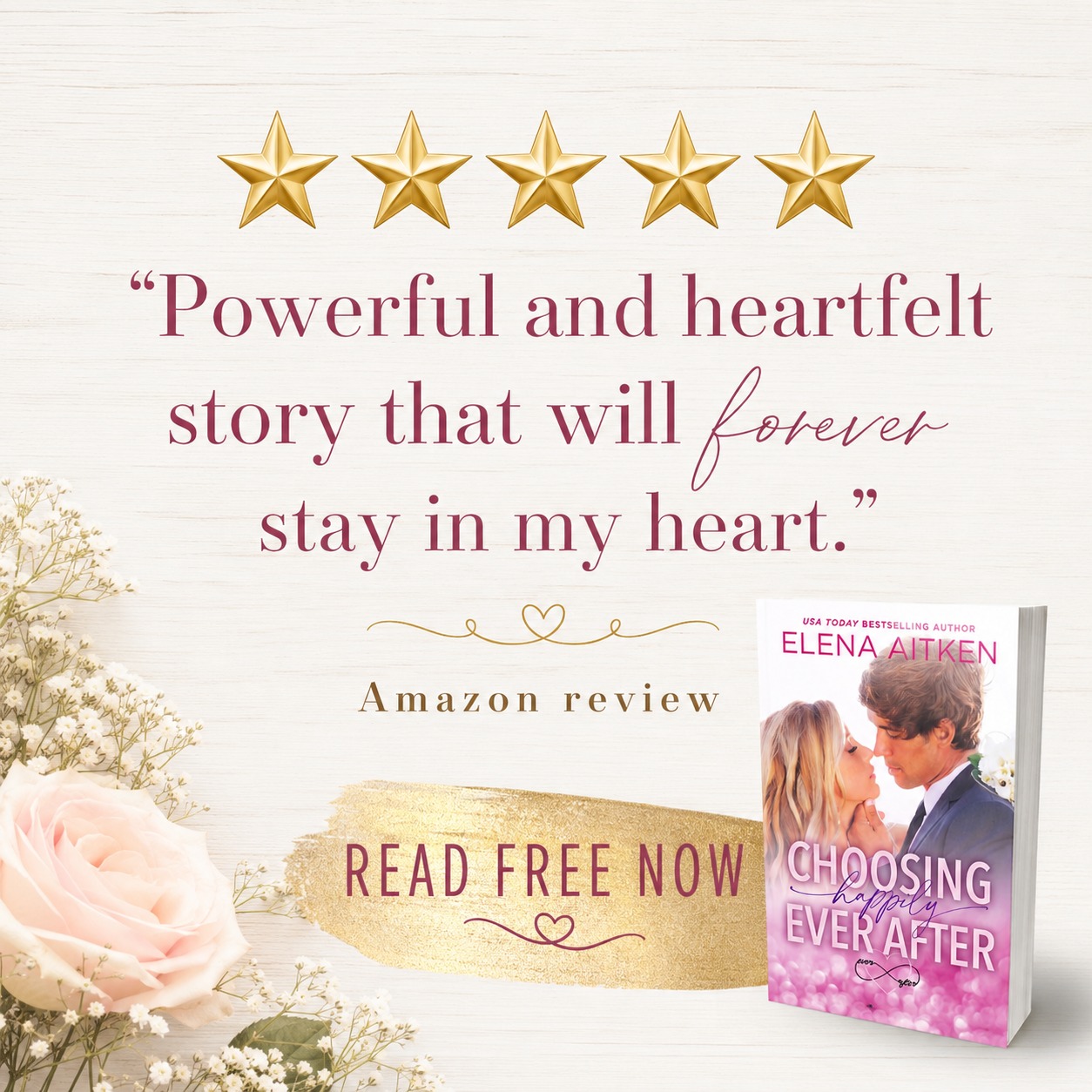 Elena Aitken Author Facebook ad: Free: the small-town second-chance romance readers can't…