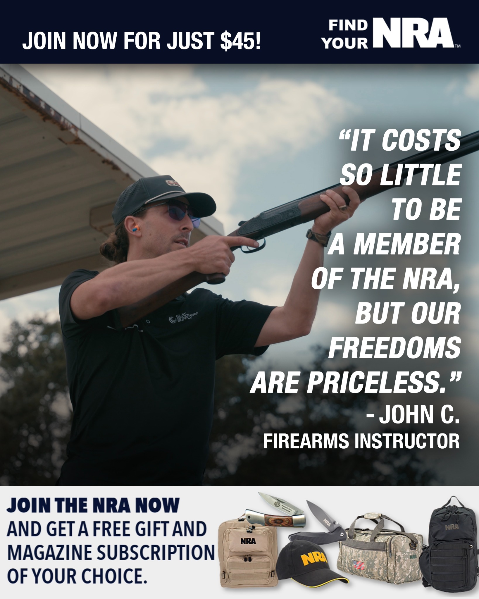 NRA - National Rifle Association of America Facebook ad: Member Exclusive Discounts