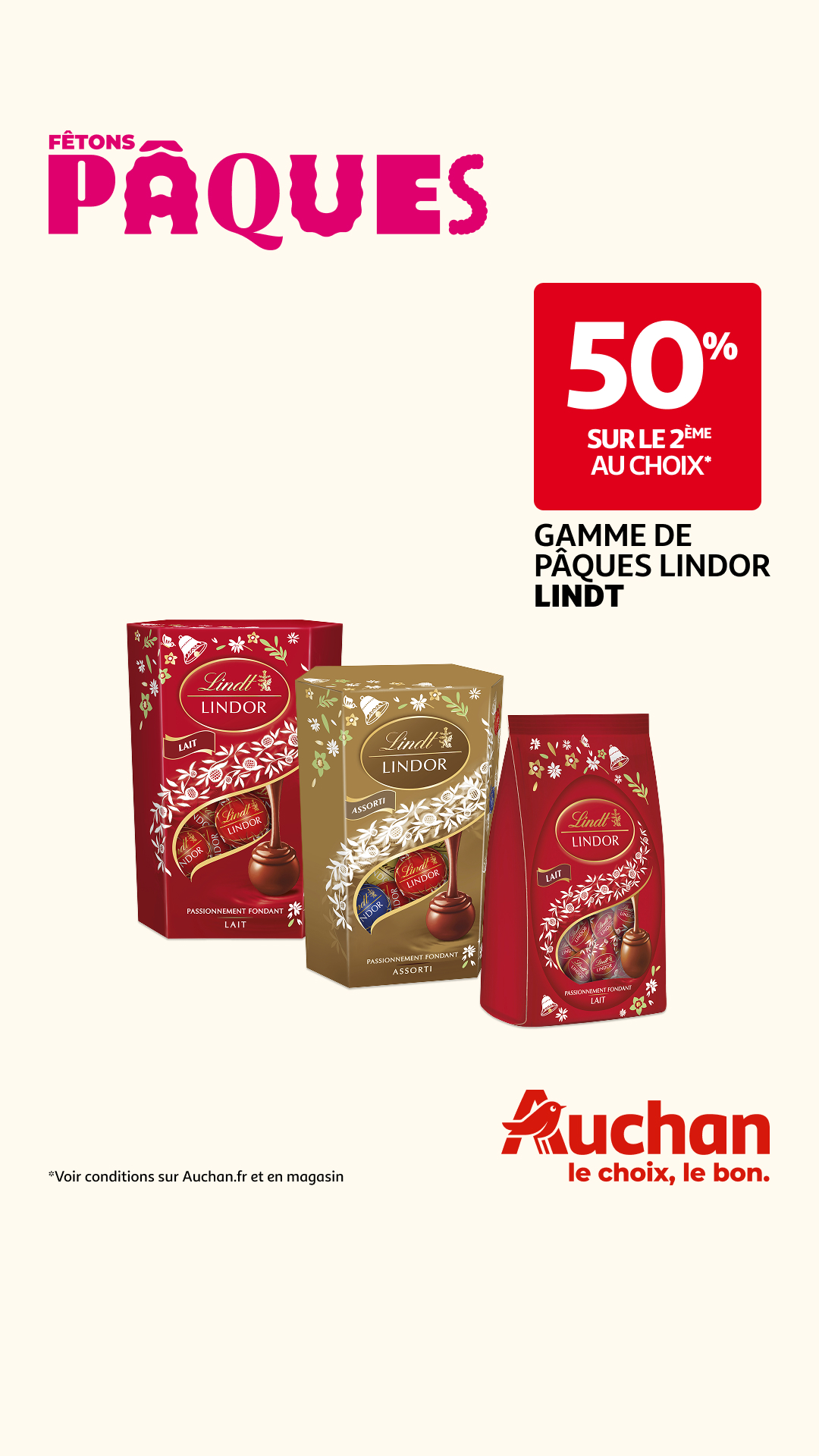 Auchan Facebook ad: Chocolats de Pâques