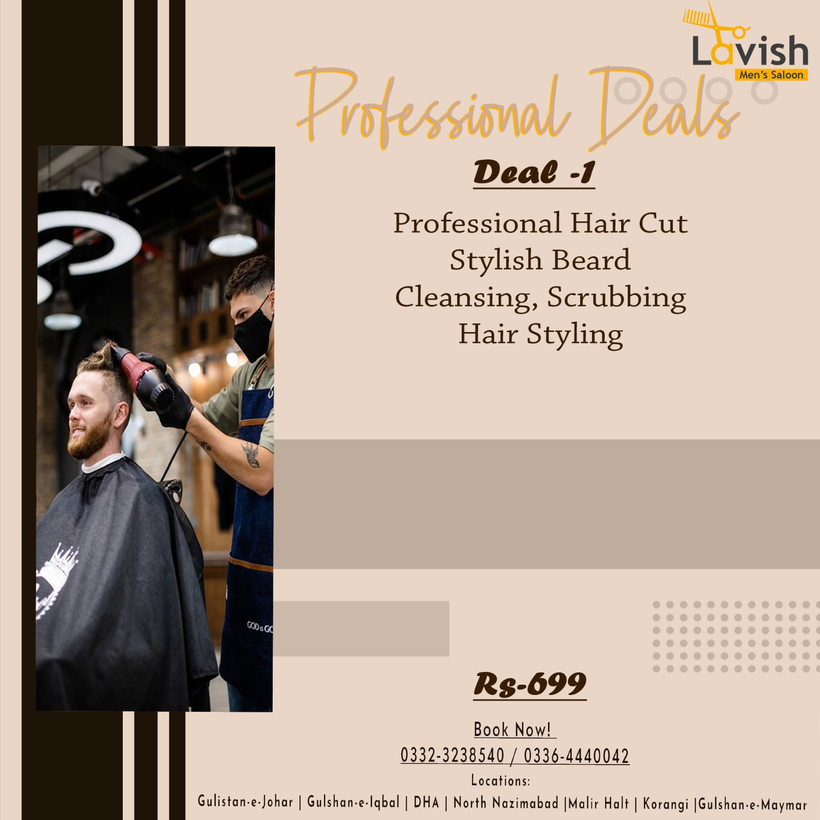 Lavish Men's Salon Facebook ad