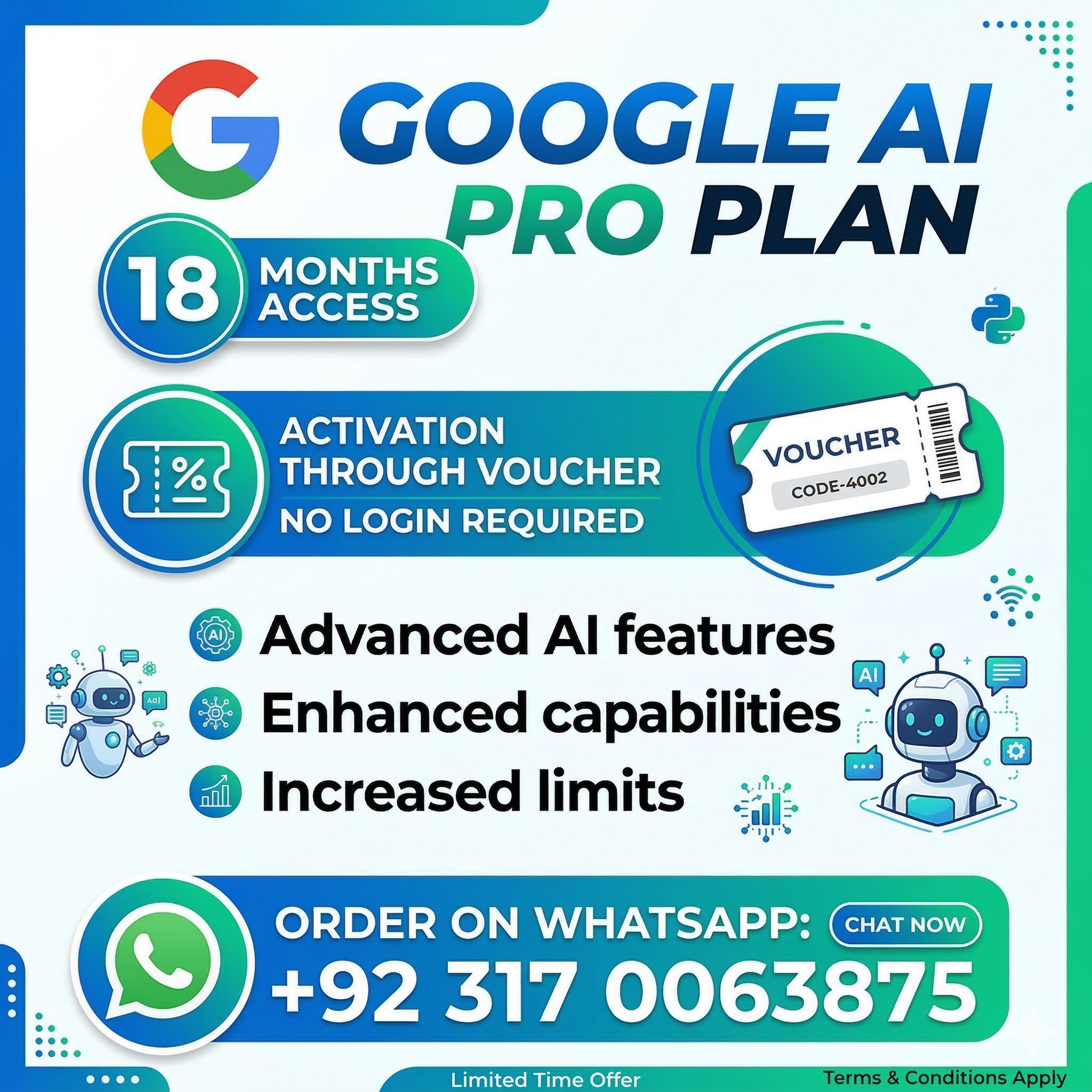 Digital Vault Facebook ad: Google AI Pro Plan, 18 Months