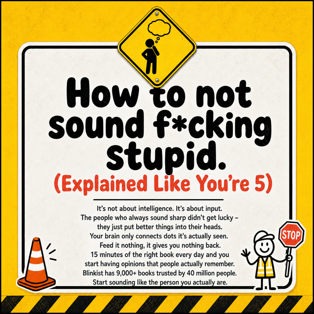 Blinkist Facebook ad: Why Some People Always Have Something to Say, And How You…
