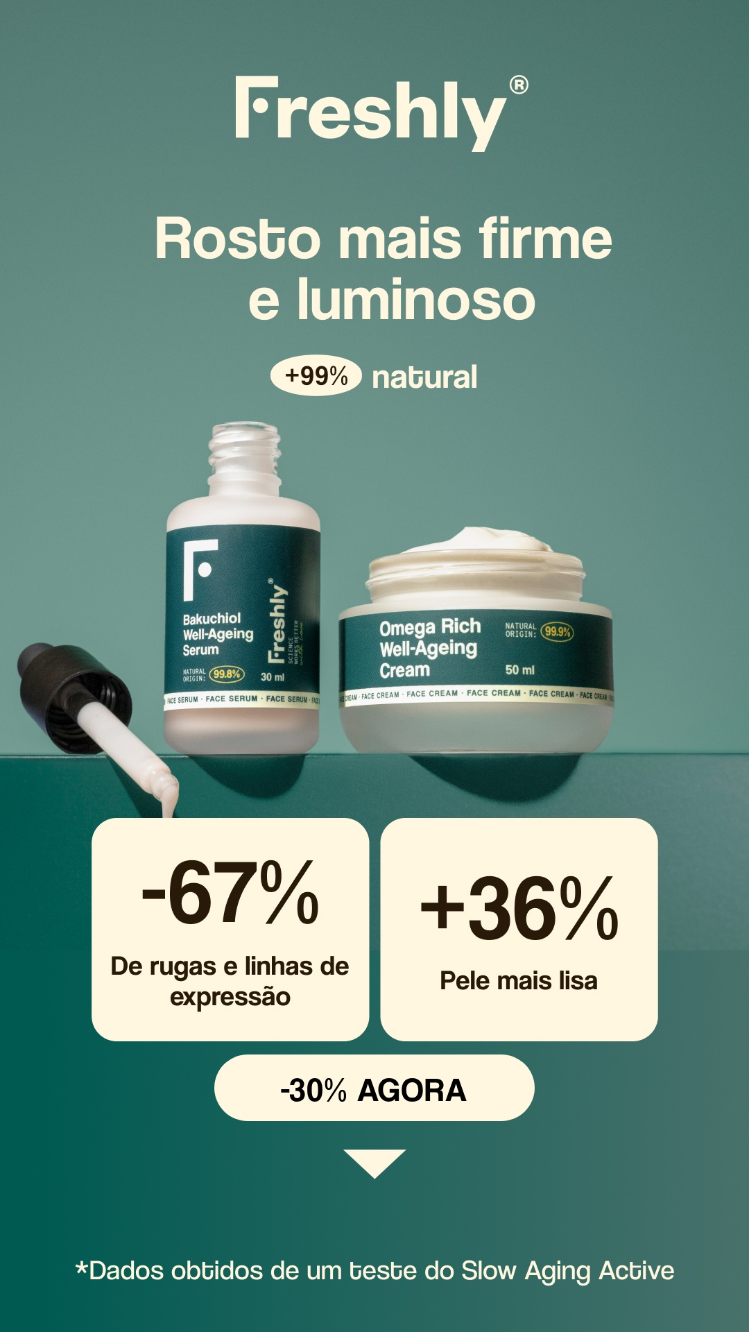 Freshly Cosmetics Facebook ad from Feb 23, 2026