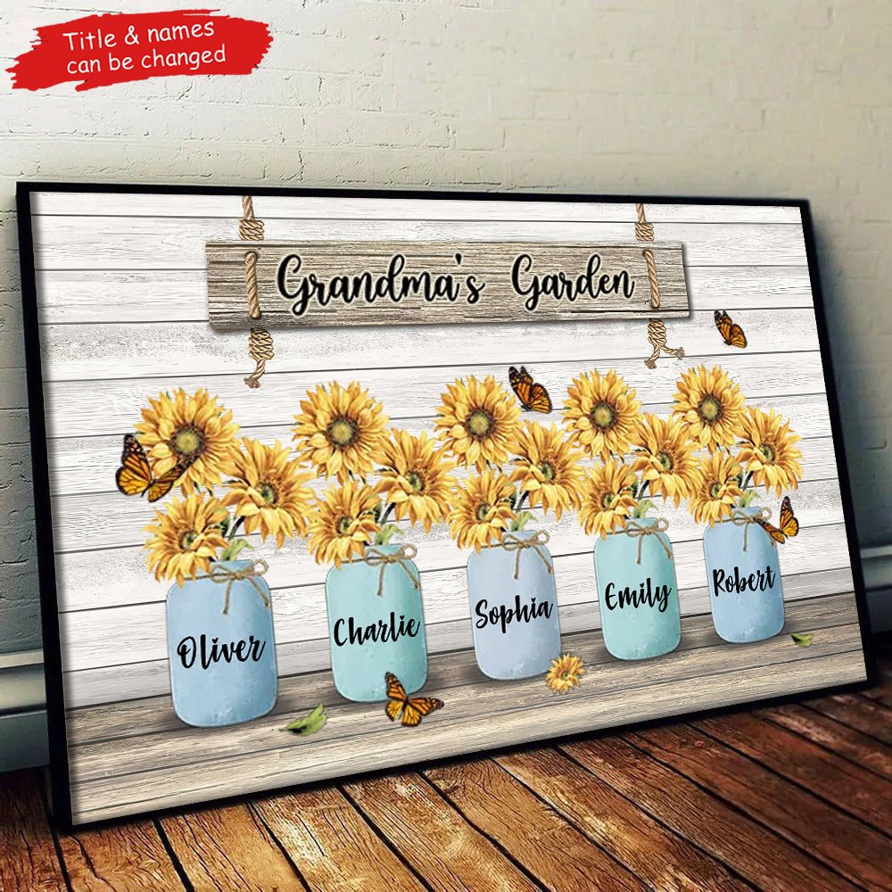 Customio.co Facebook ad: Grandma‘s Garden Sunflower Vase - Personalized Canvas…
