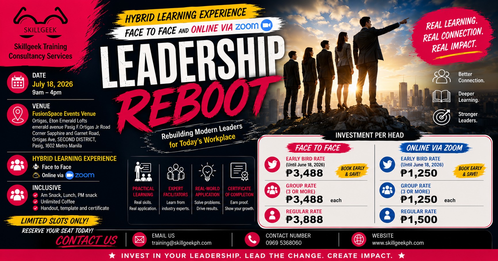 SkillGeek Facebook ad: LEADERSHIP REBOOT