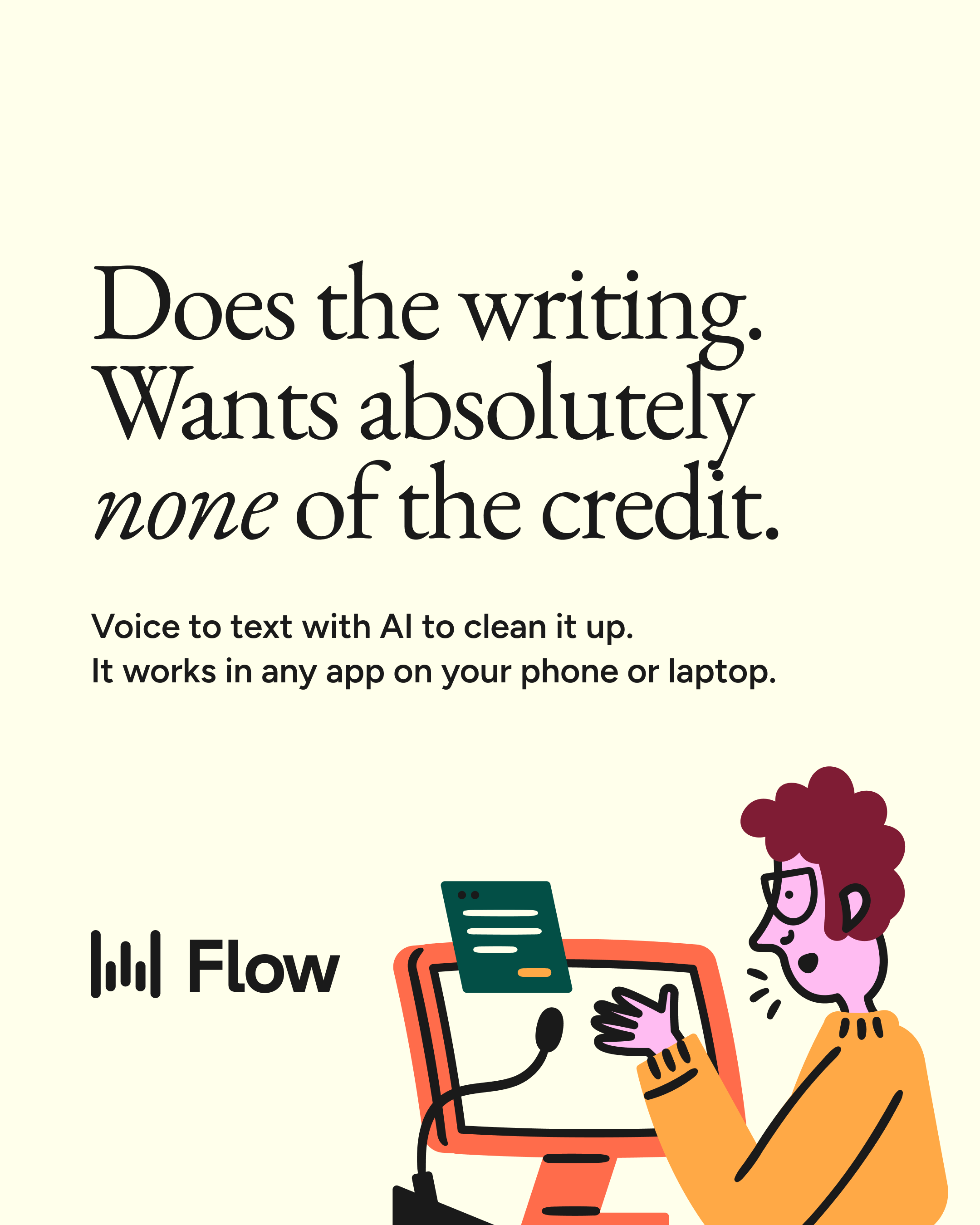 Wispr Flow Facebook ad