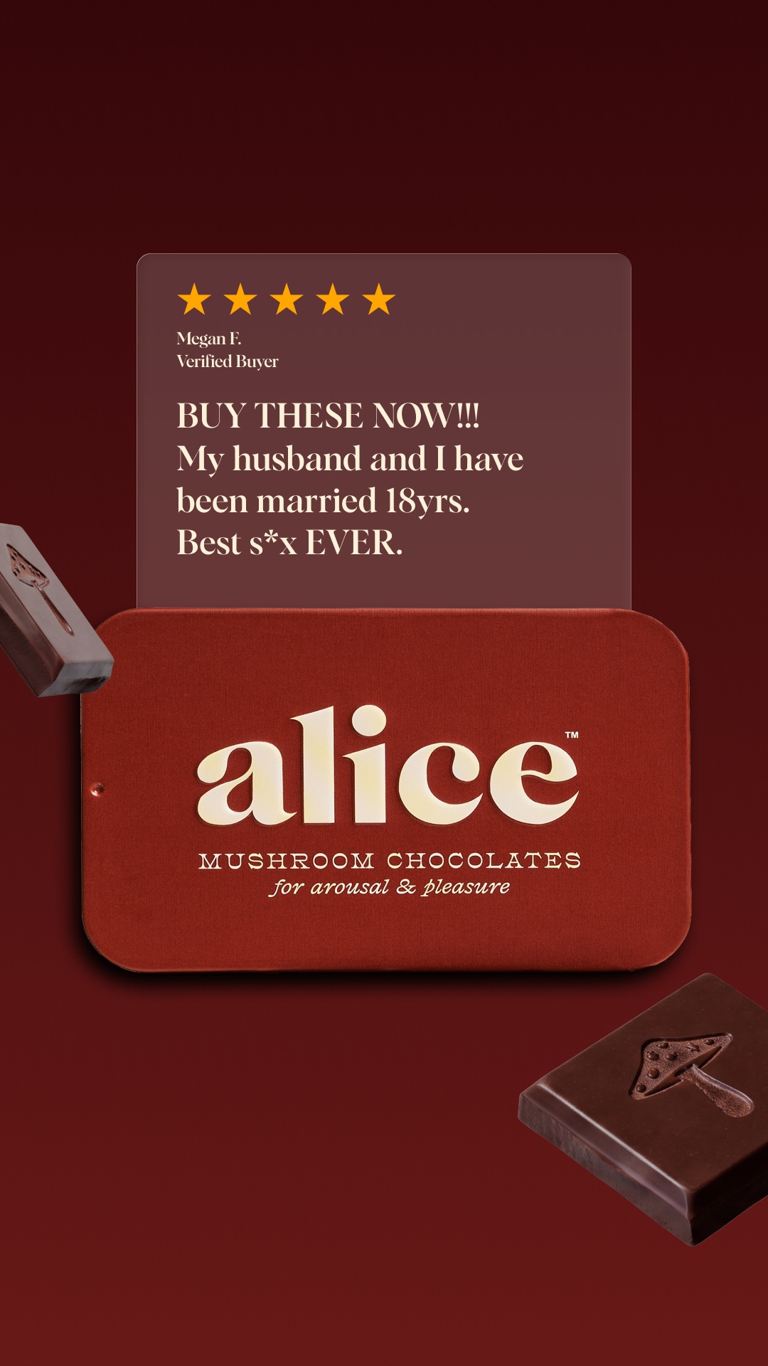 Alice Mushrooms Facebook ad