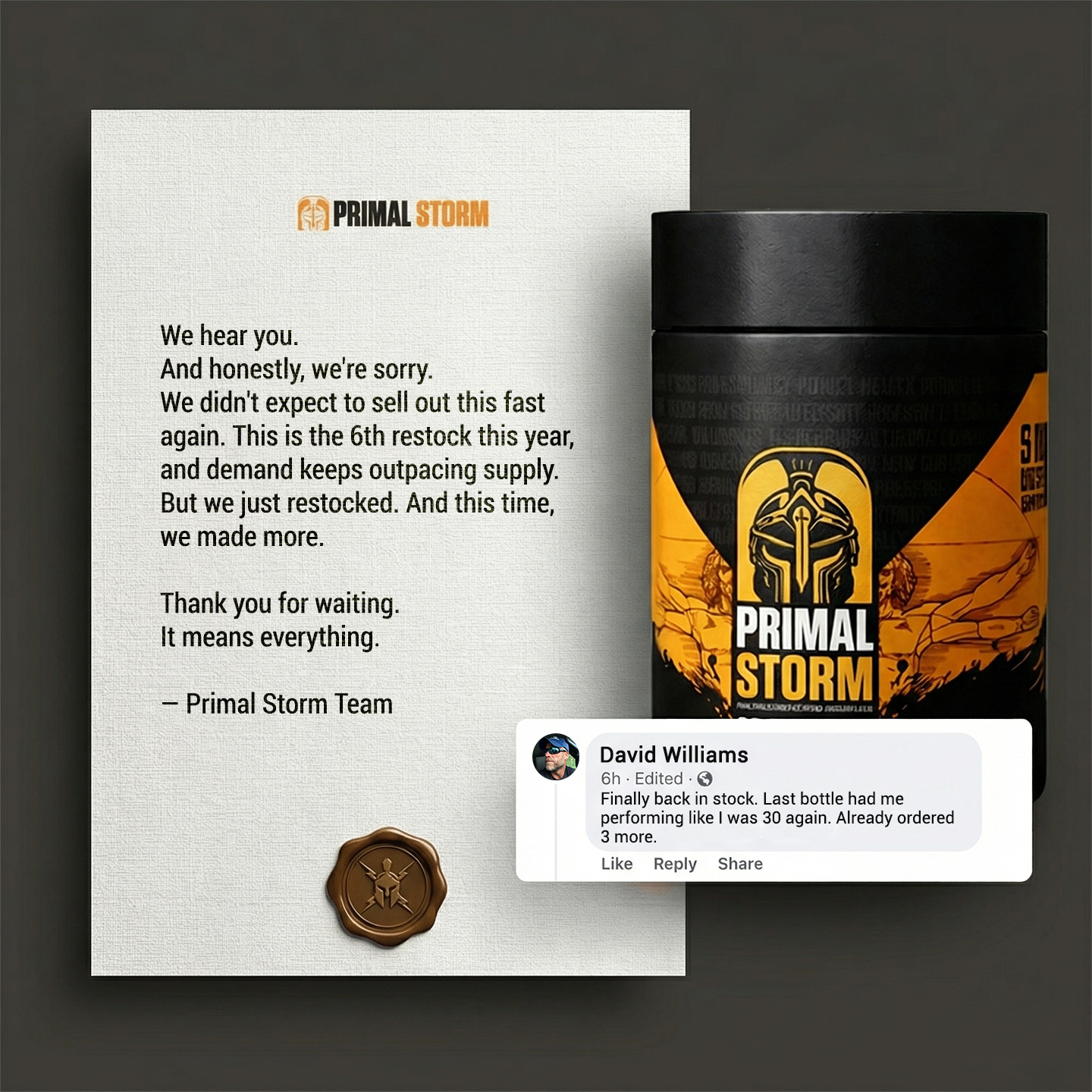 Primal Storm Facebook ad
