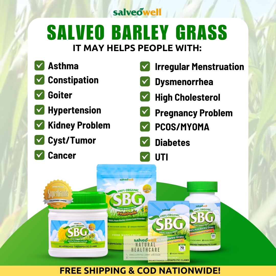 Salveo Barley Grass Natural Healthcare Facebook ad from Apr 25, 2025