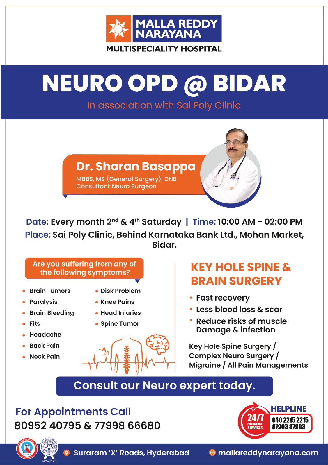 Malla Reddy Narayana Multispeciality Hospital Facebook ad: Book Neuro Consultation Today