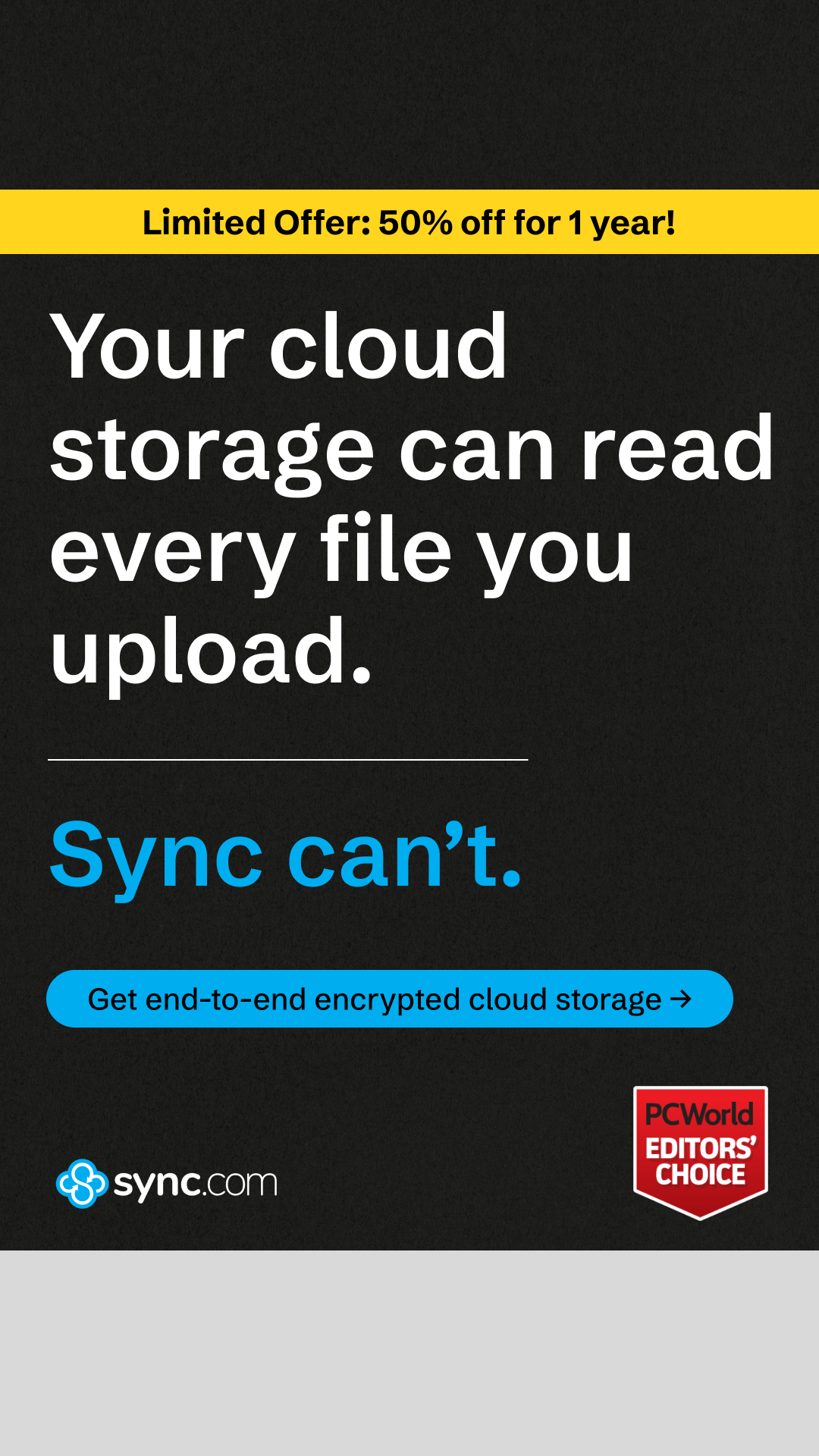 Sync.com Facebook ad