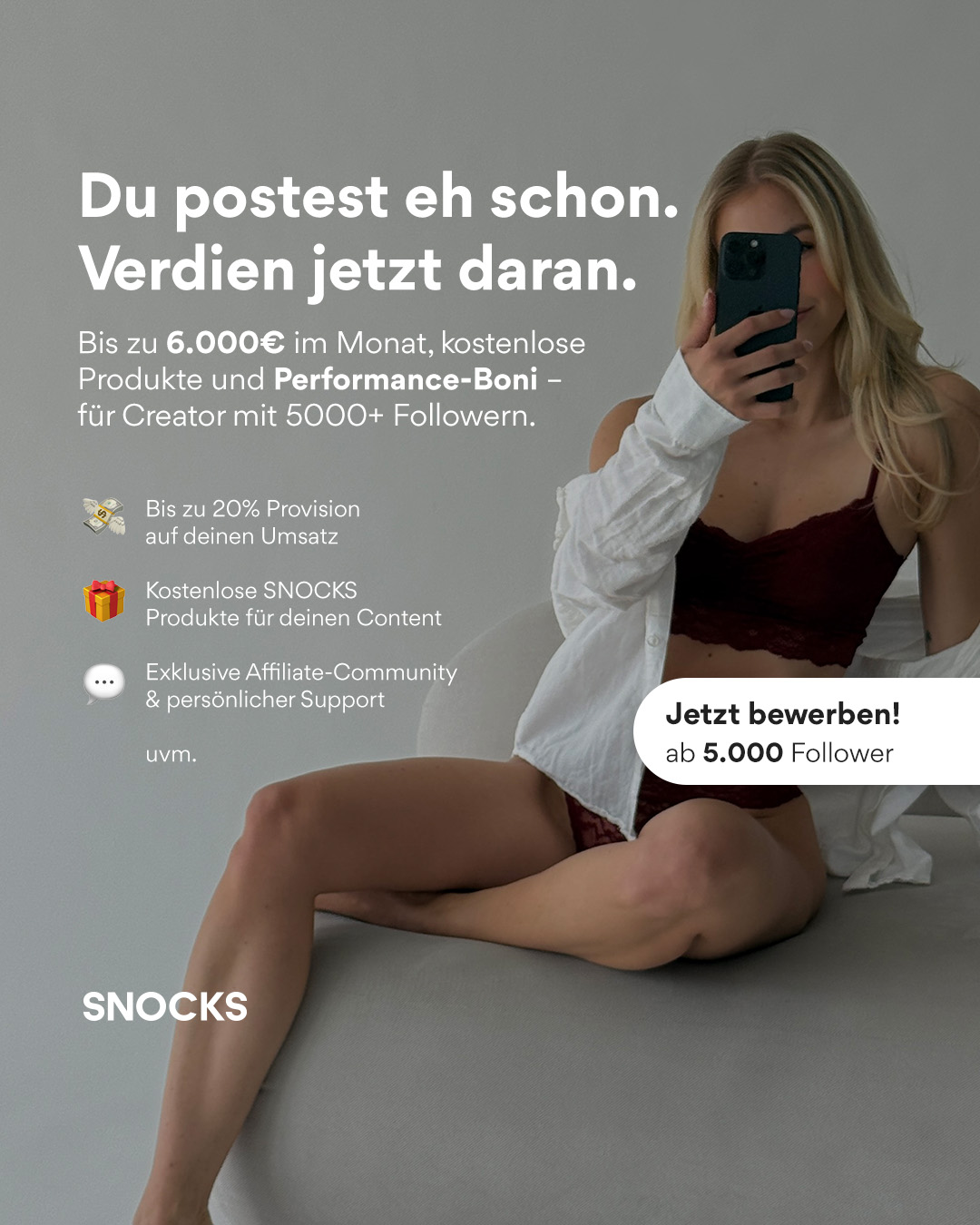 Snocks Facebook ad: SNOCKS Partnerprogramm