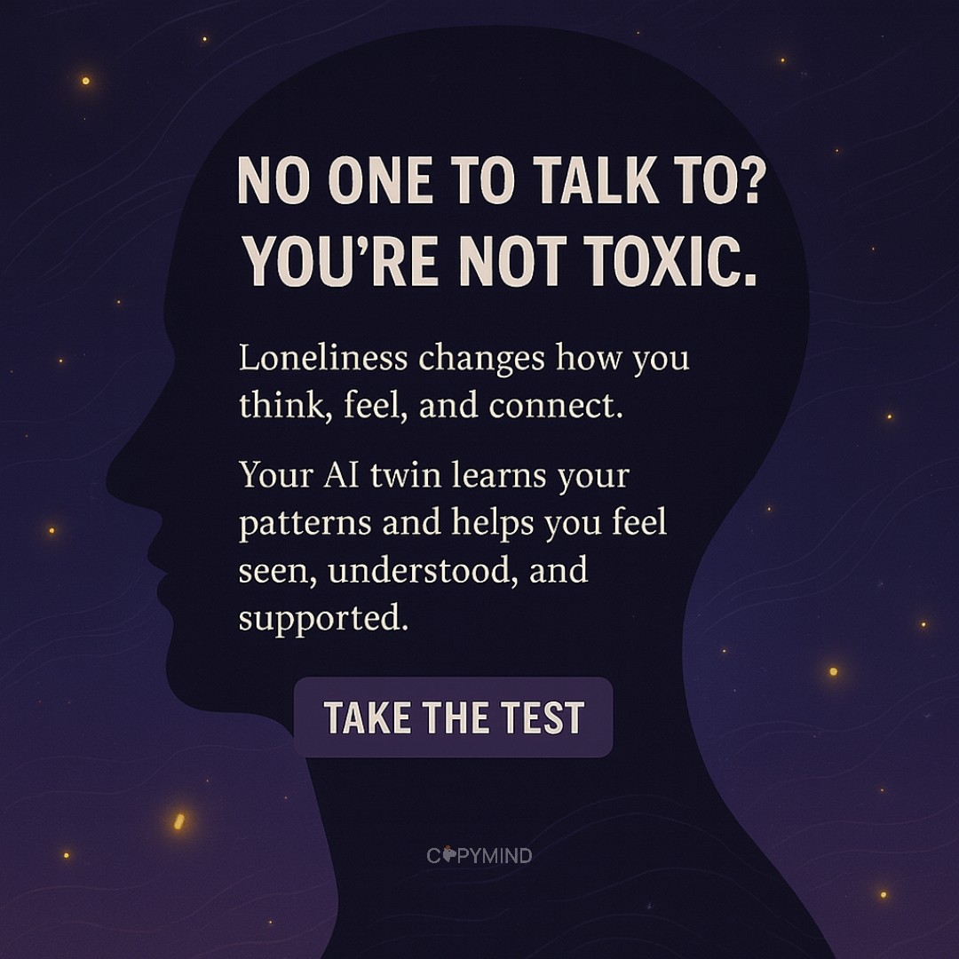 AI Mind Healing Facebook ad: Empower your life with AI twin -->