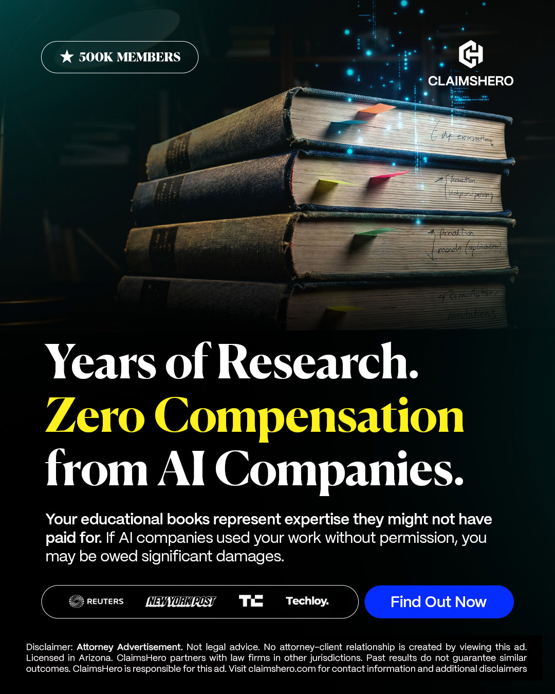 Pact Insurance Facebook ad: Authors; was your book pirated by an AI company?