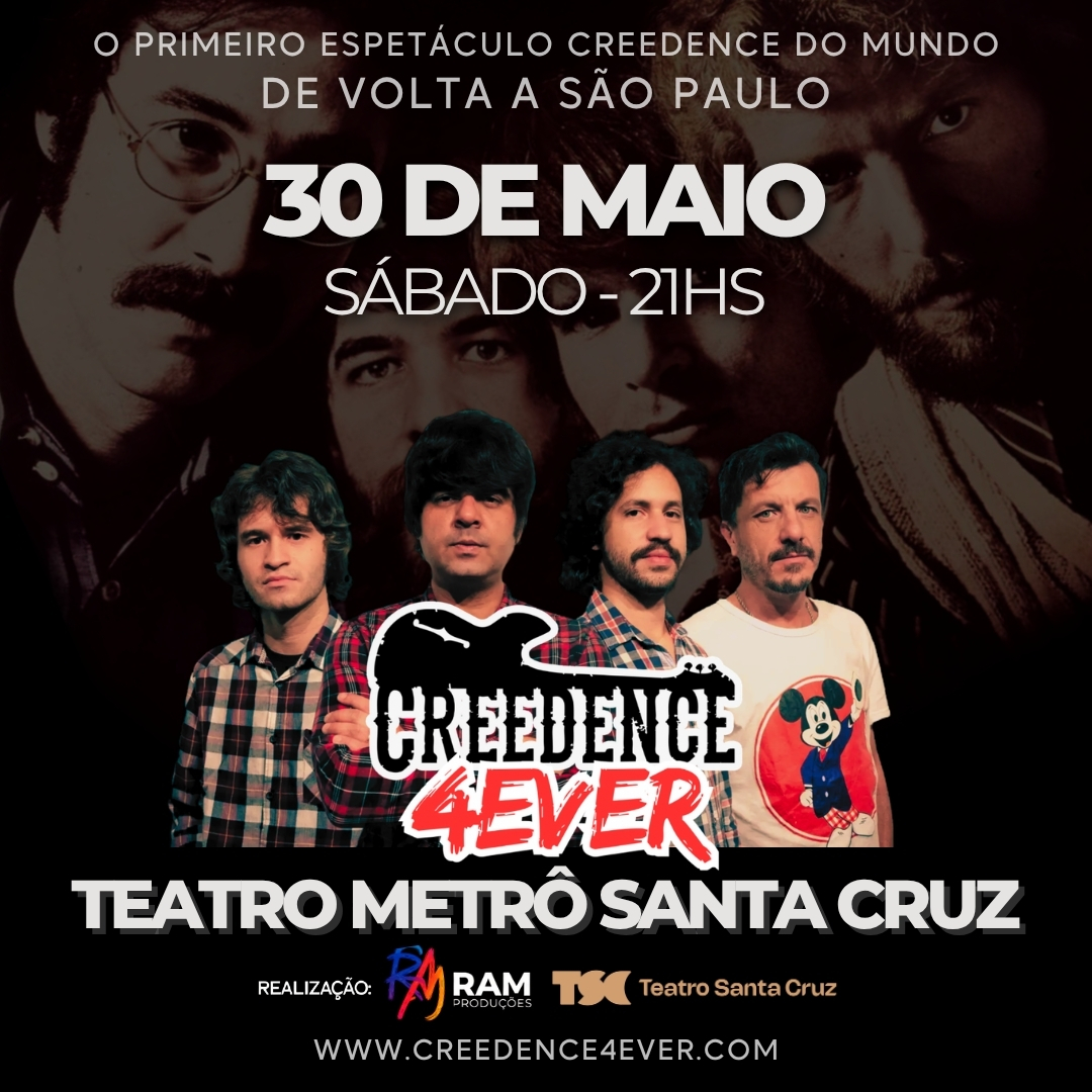 Creedence 4Ever Facebook ad: ESPETÁCULO CREEDENCE EM SP