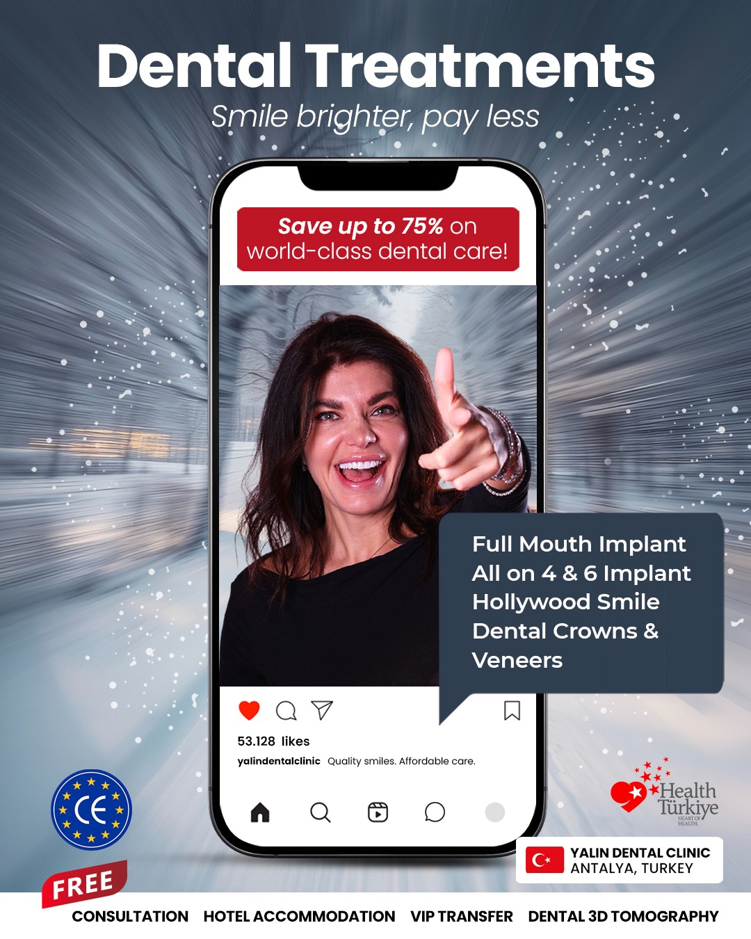YALIN Dental Clinic Facebook ad from Feb 7, 2026